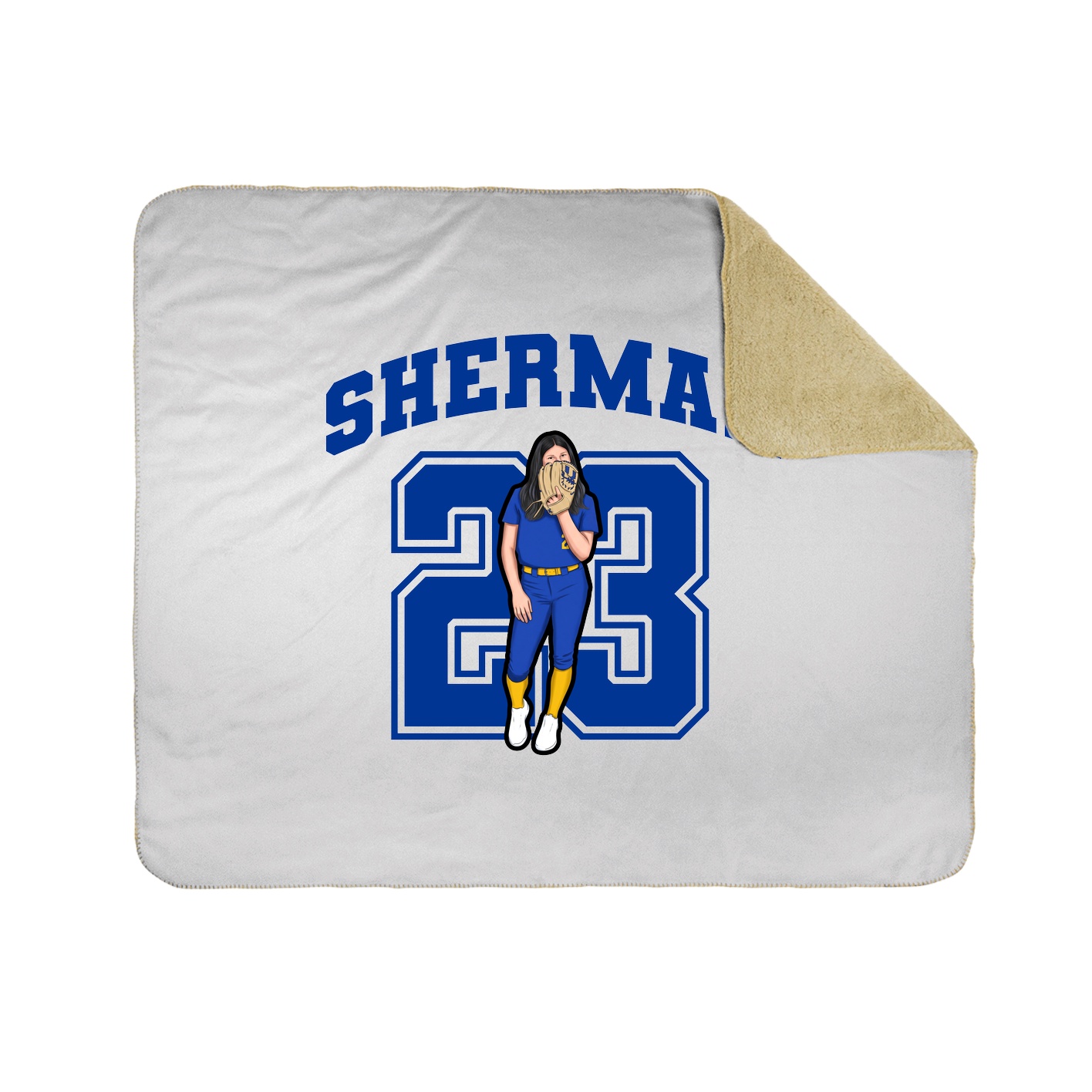 Throw Blanket — Number in White