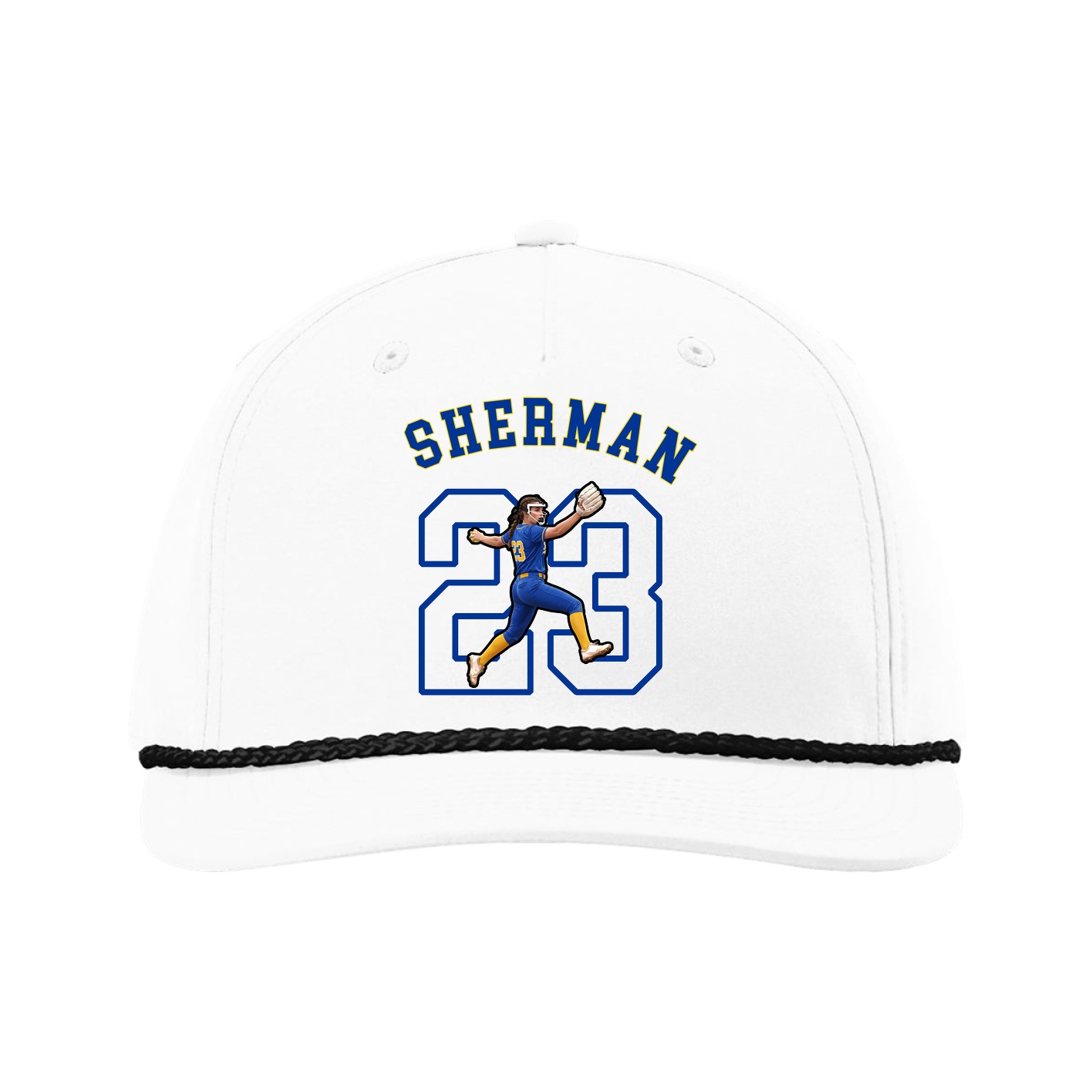 Five-Panel Classic Rope Cap — Shirsey Arch in White