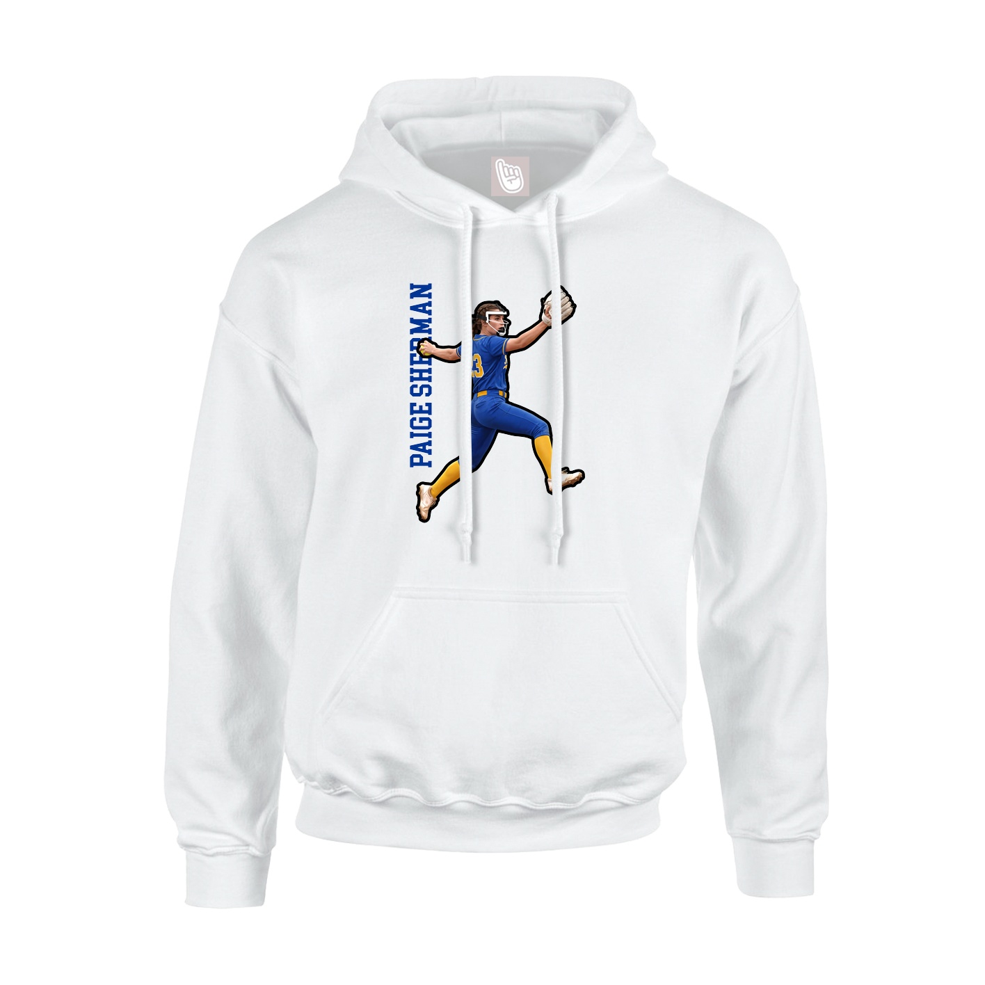 Youth Hoodie — Name Vertical in White