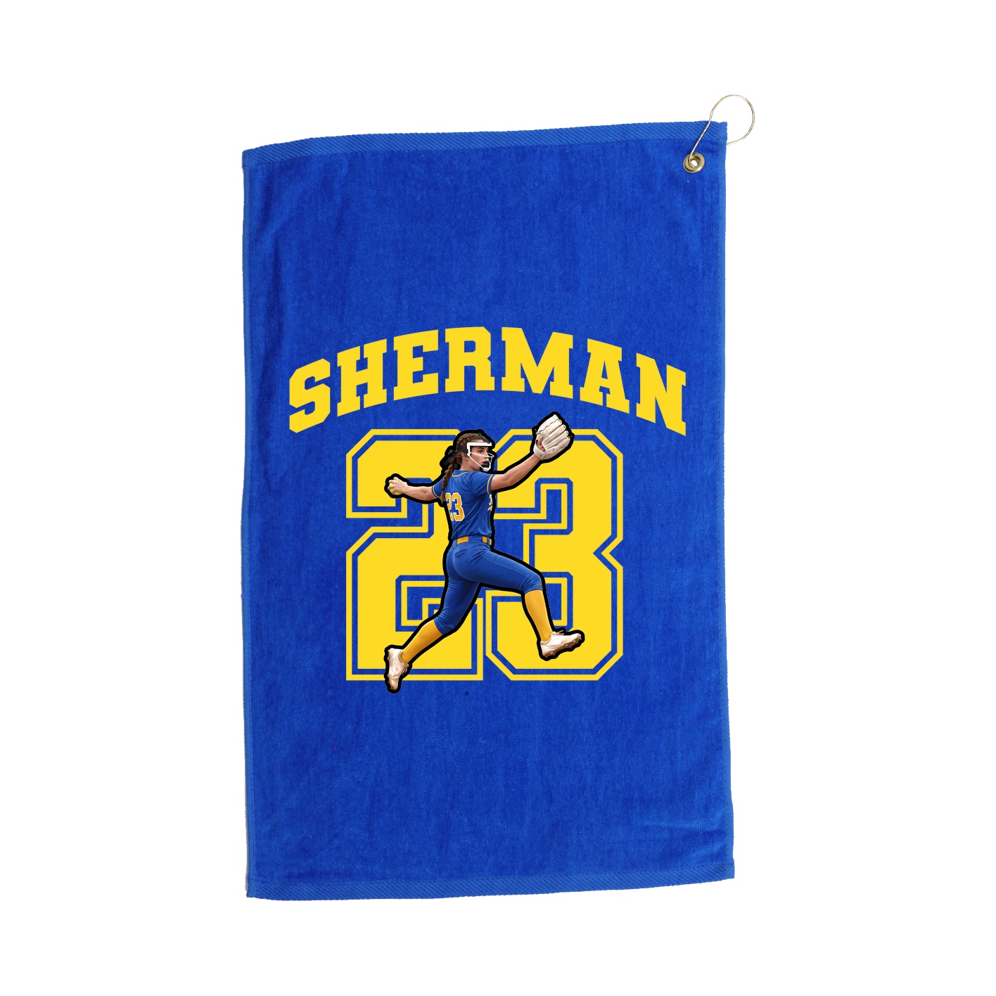 Golf Towel — Number in Royal