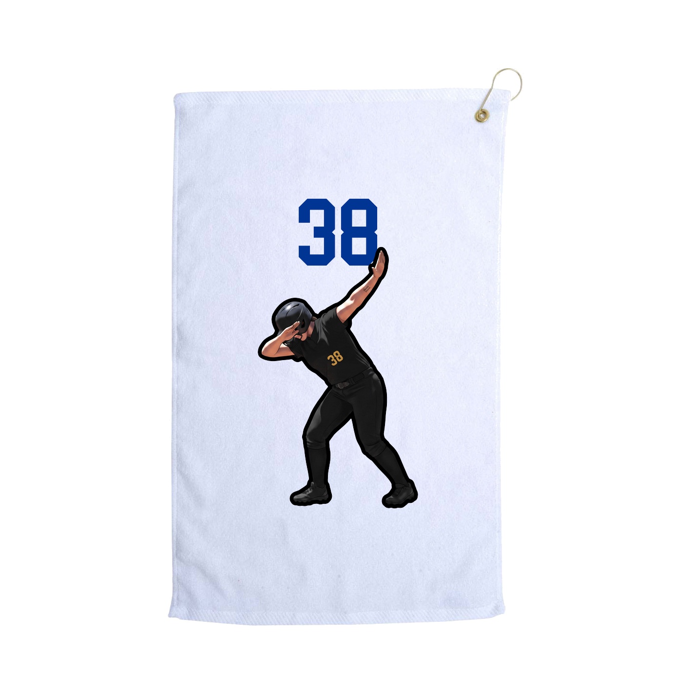 Golf Towel — Number Top in White