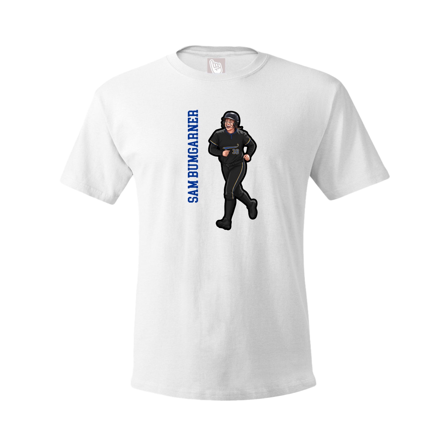 Tee — Name Vertical in White