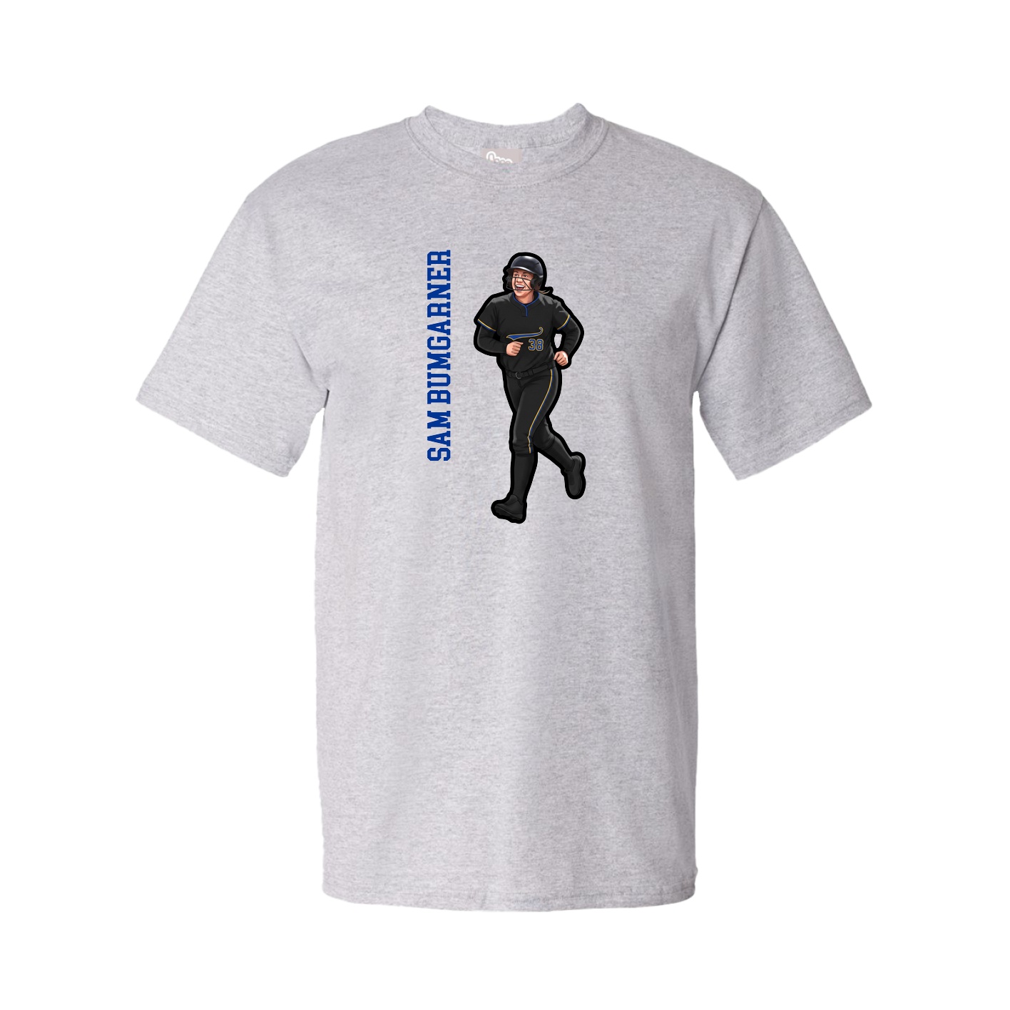 Youth Tee — Name Vertical in Grey