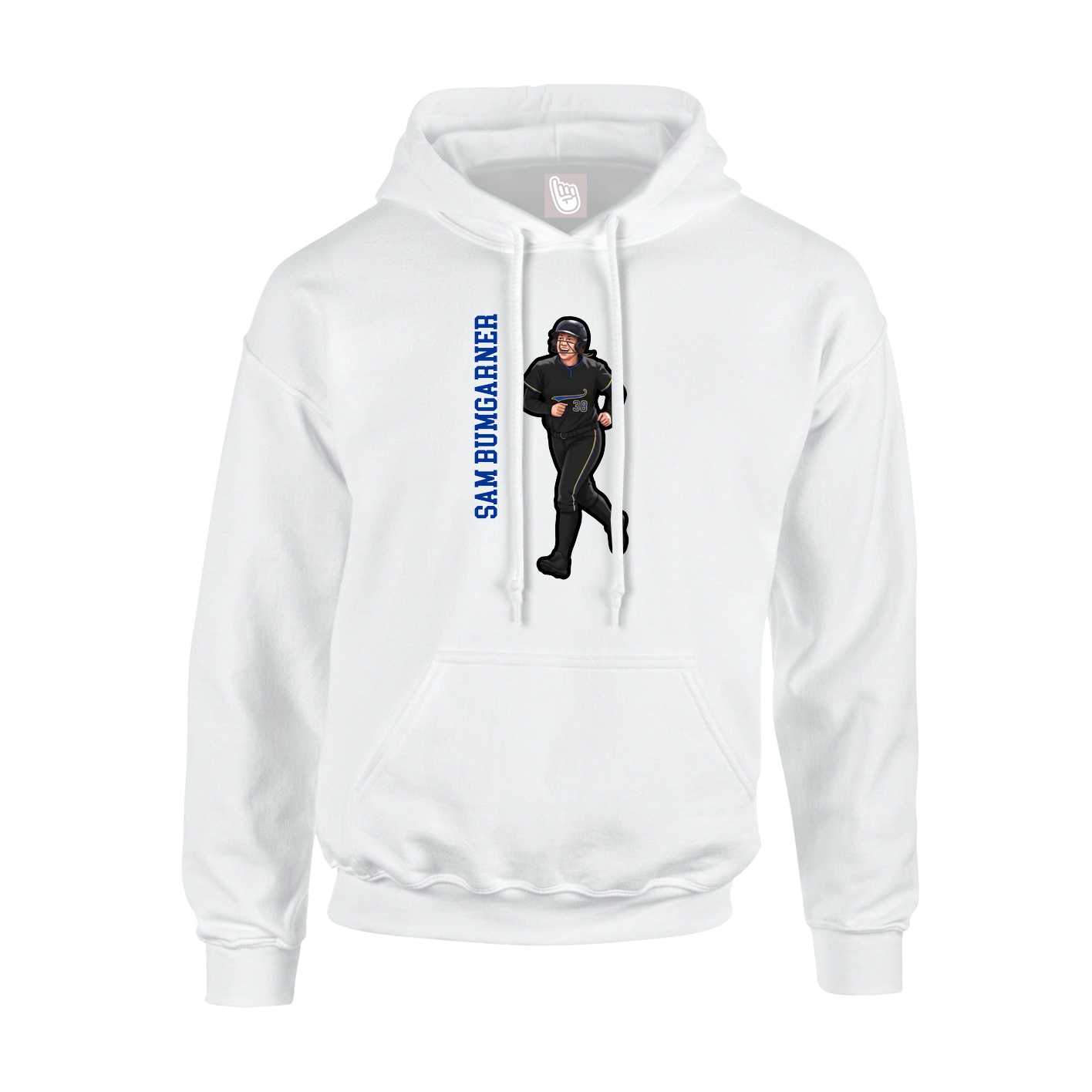 Youth Hoodie — Name Vertical in White