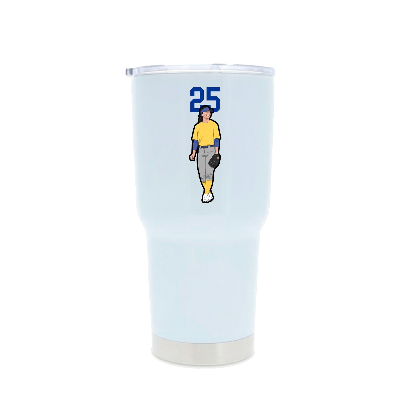 30oz Stainless Steel Tumbler — Number Top in White
