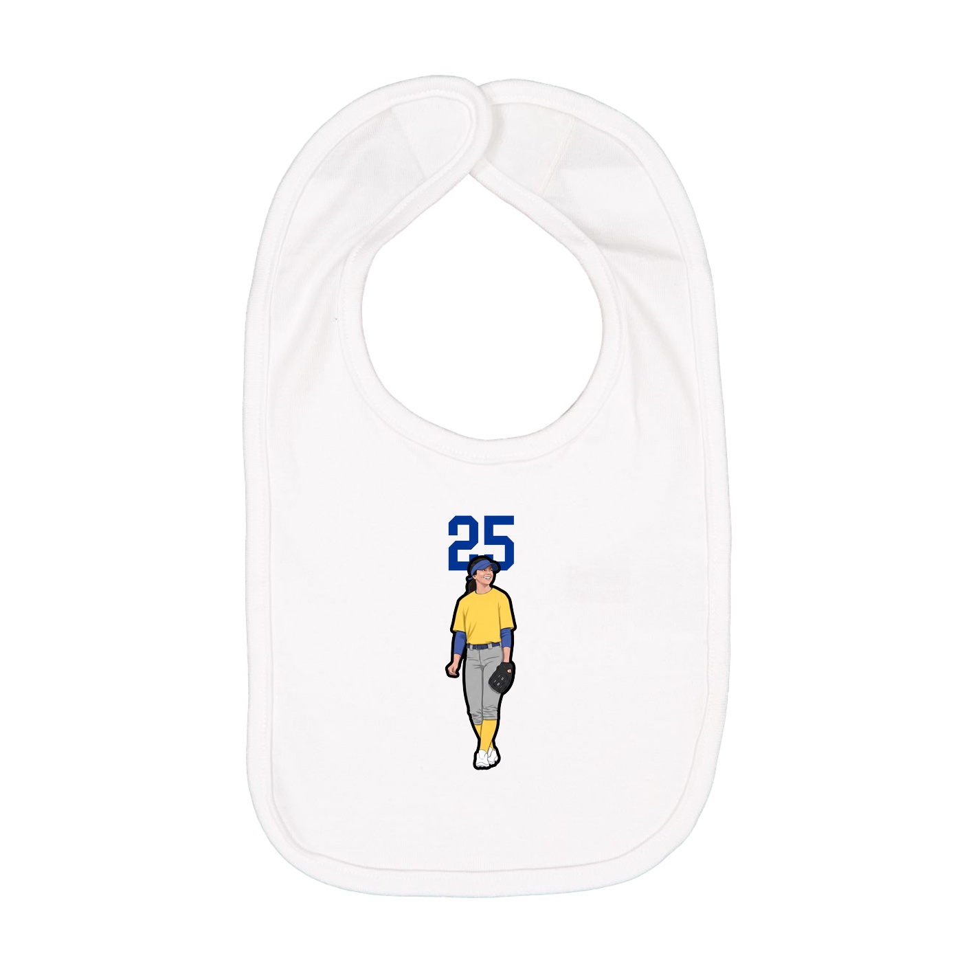Infant Bib — Number Top in White