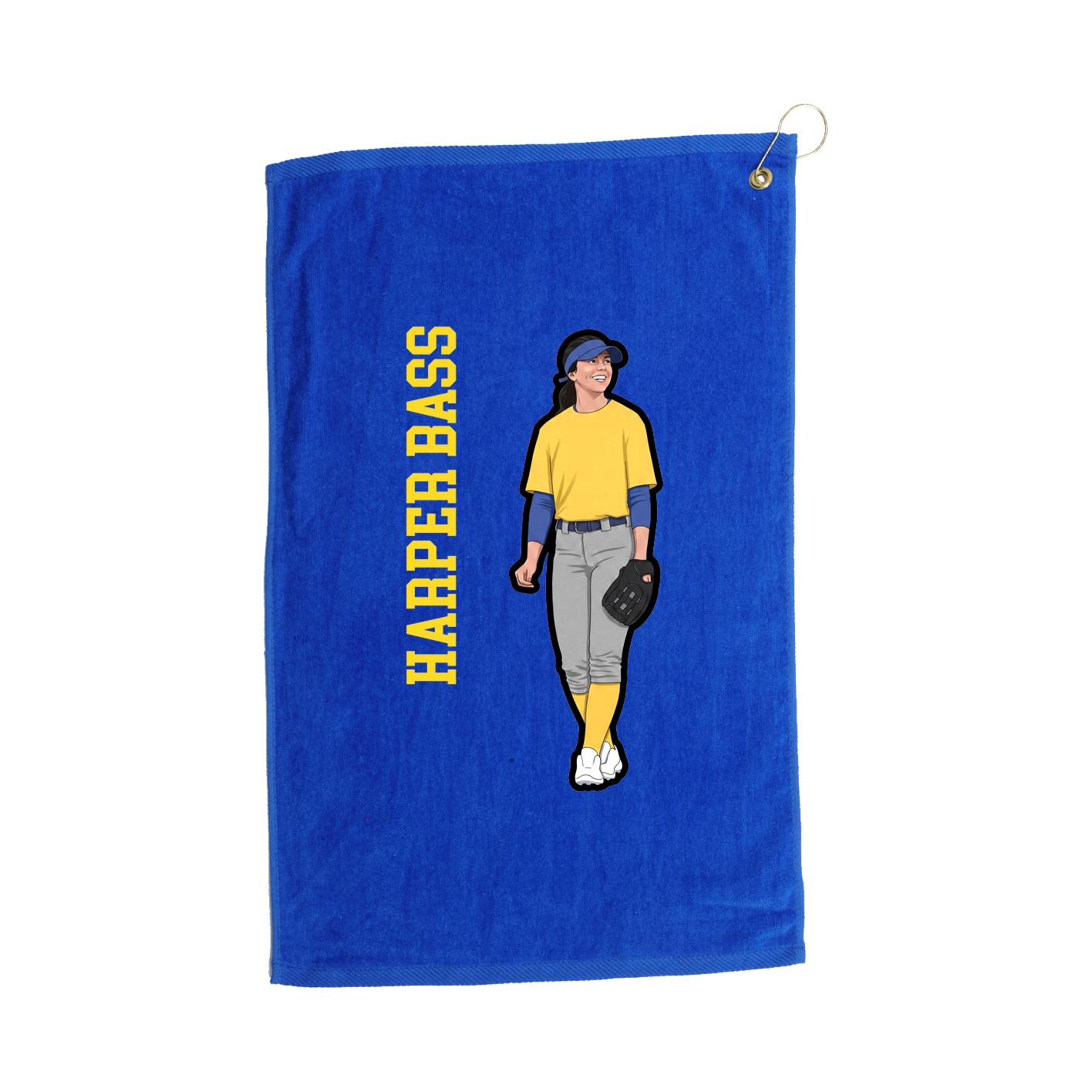 Golf Towel — Name Vertical in Royal