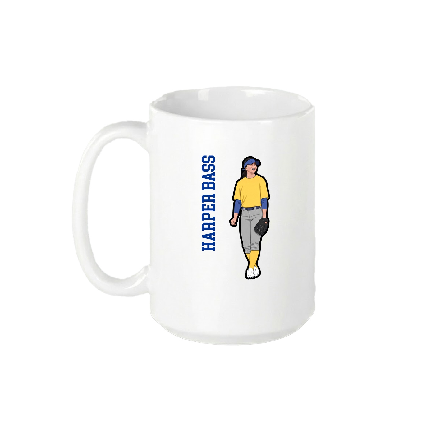 15oz Coffee Mug — Name Vertical in White