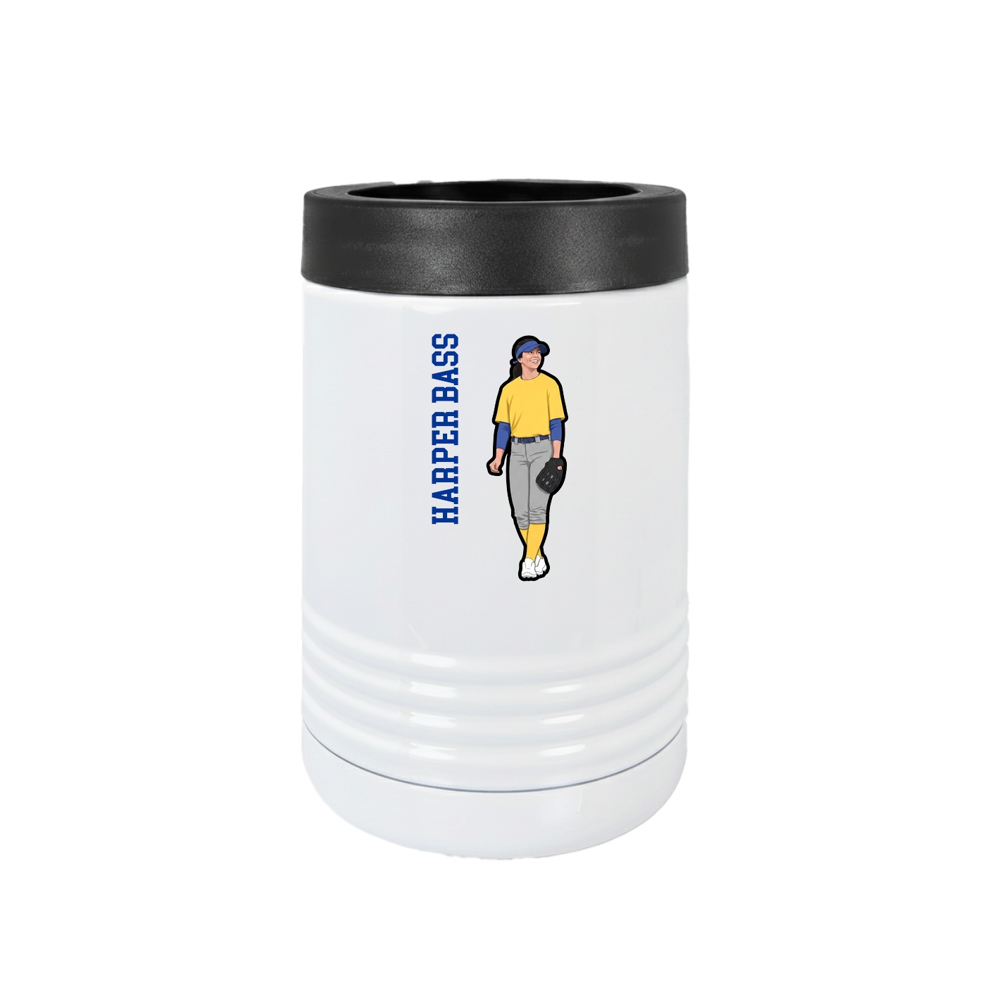 Beverage Holder — Name Vertical in White