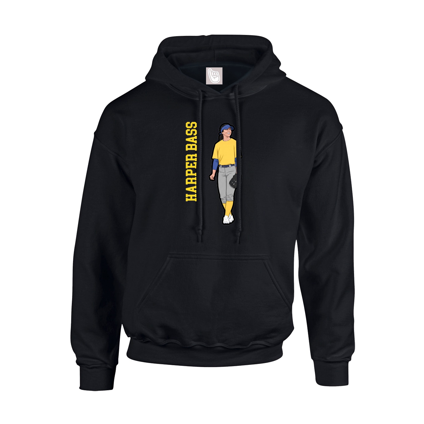 Youth Hoodie — Name Vertical in Black