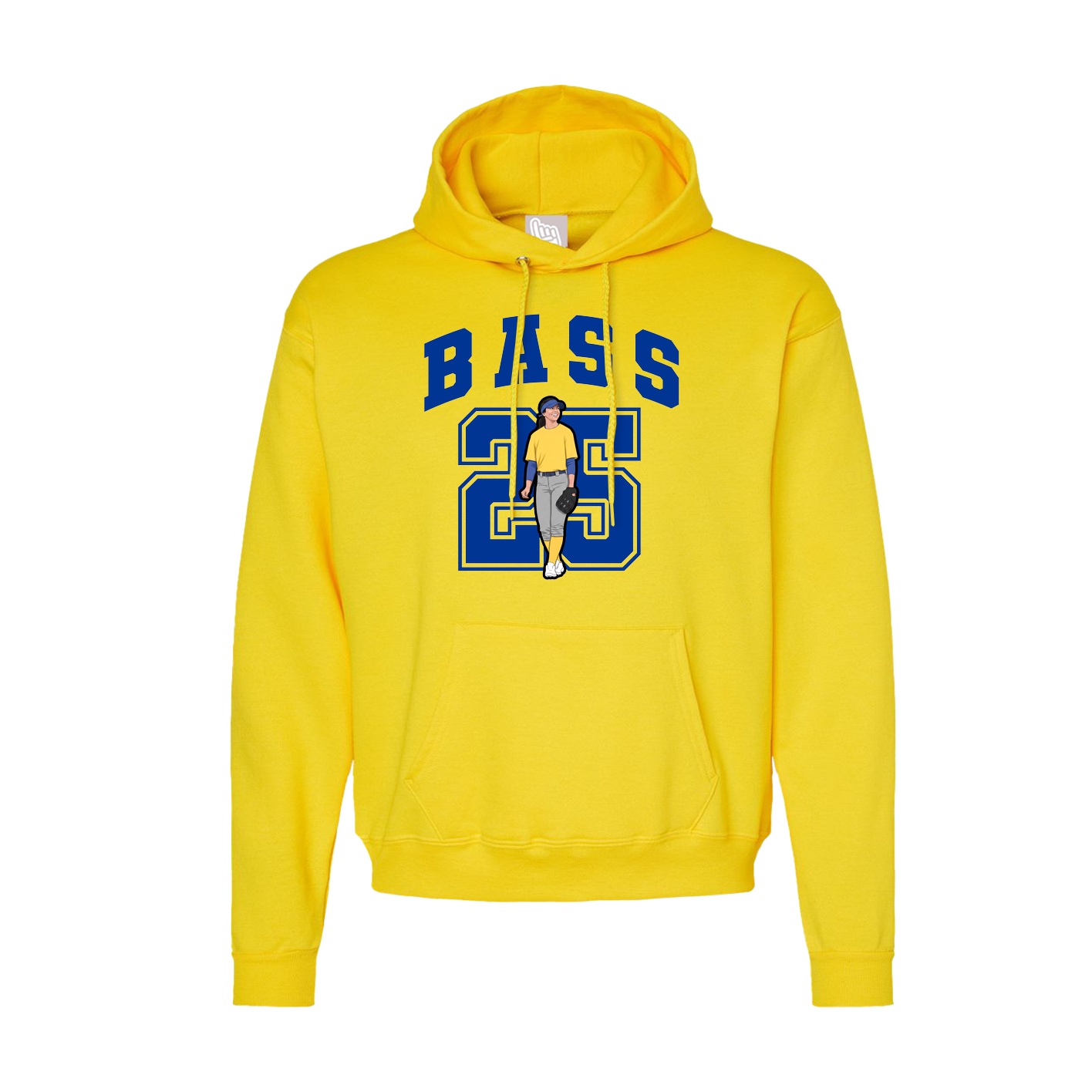 Hoodie — Number in Yellow