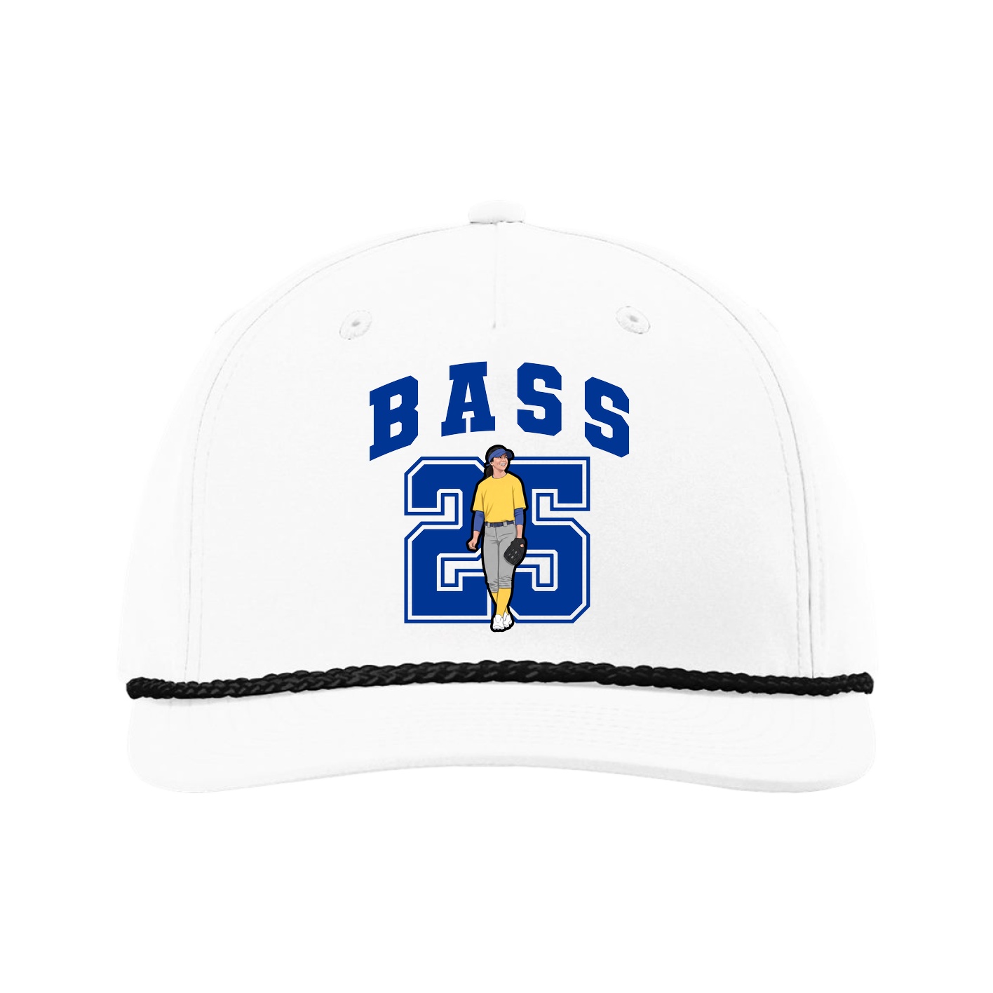 Five-Panel Classic Rope Cap — Number in White