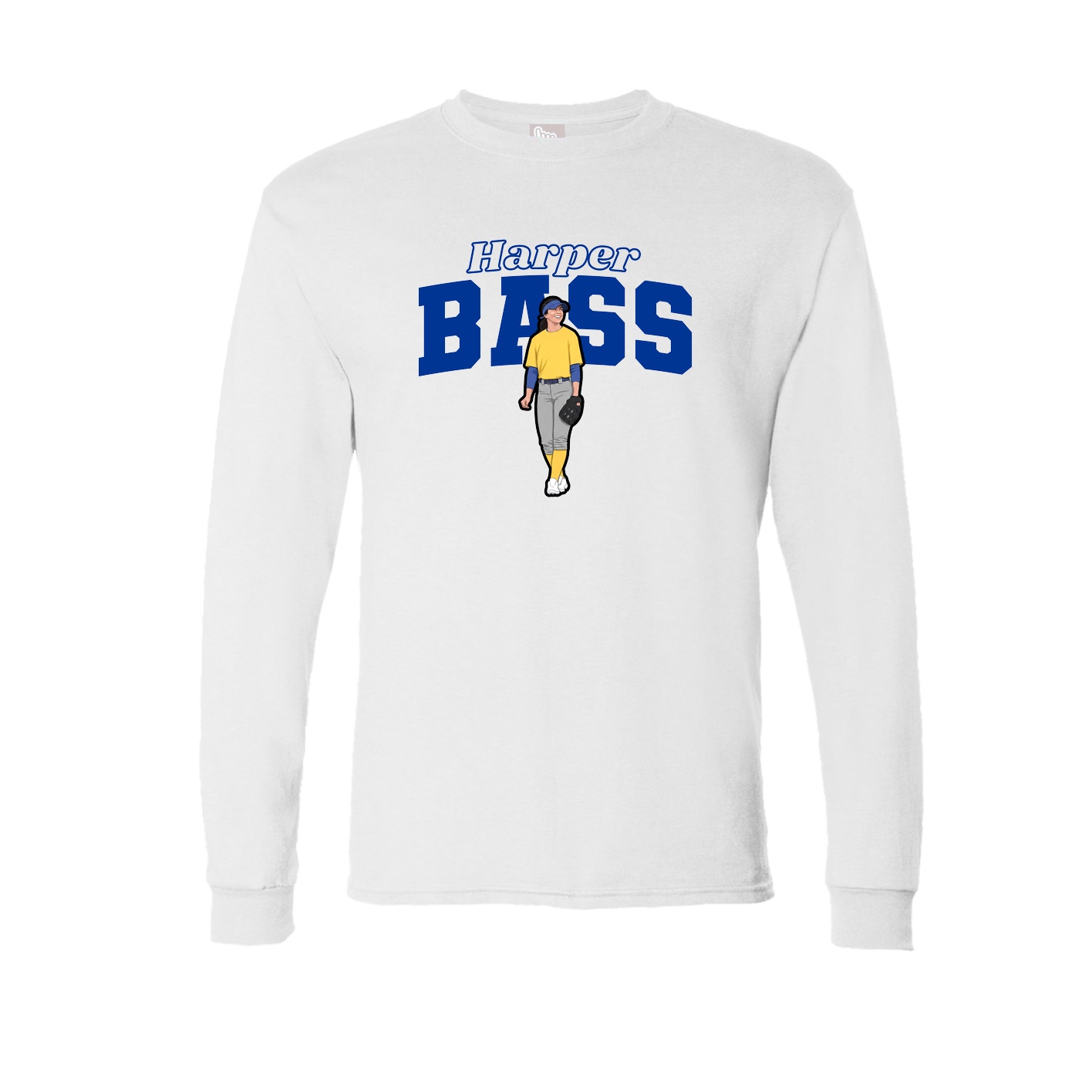 Long Sleeve Tee — Name Arch in White