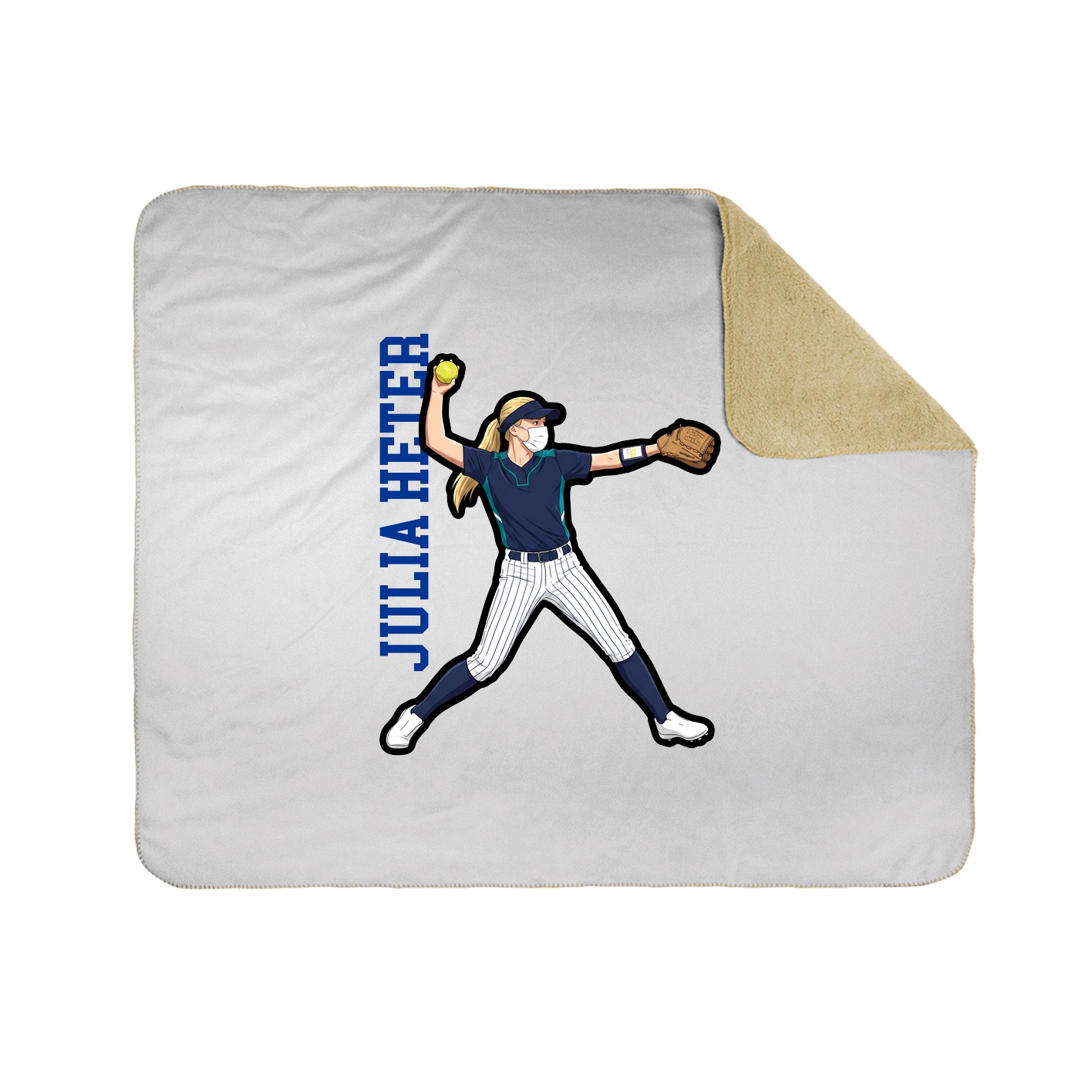 Throw Blanket — Name Vertical in White