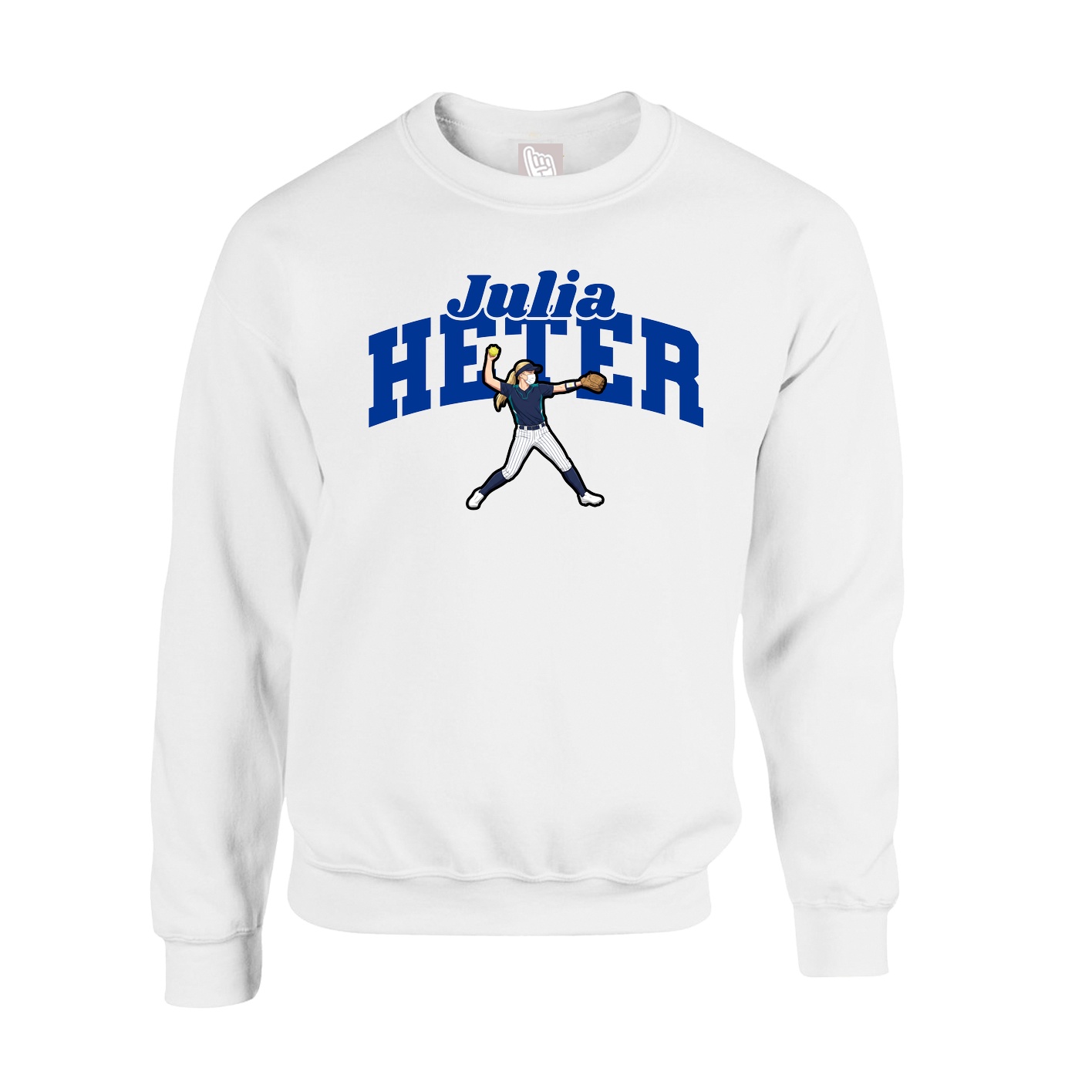 Fleece Crew — Signature Arch in White