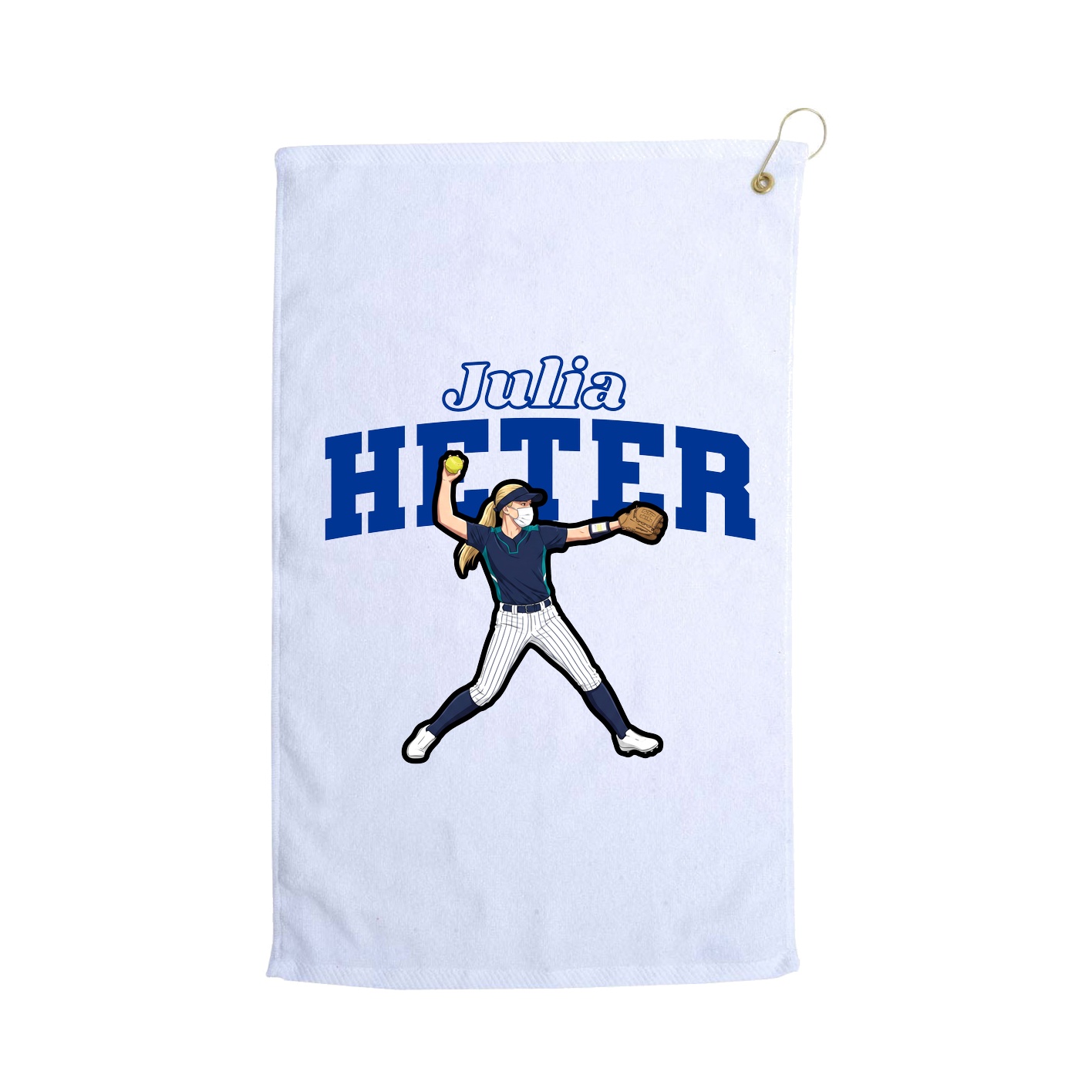 Golf Towel — Name Arch in White