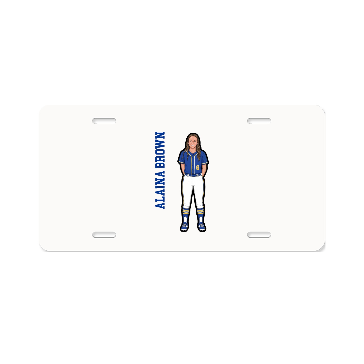 License Plate — Name Vertical in Classic