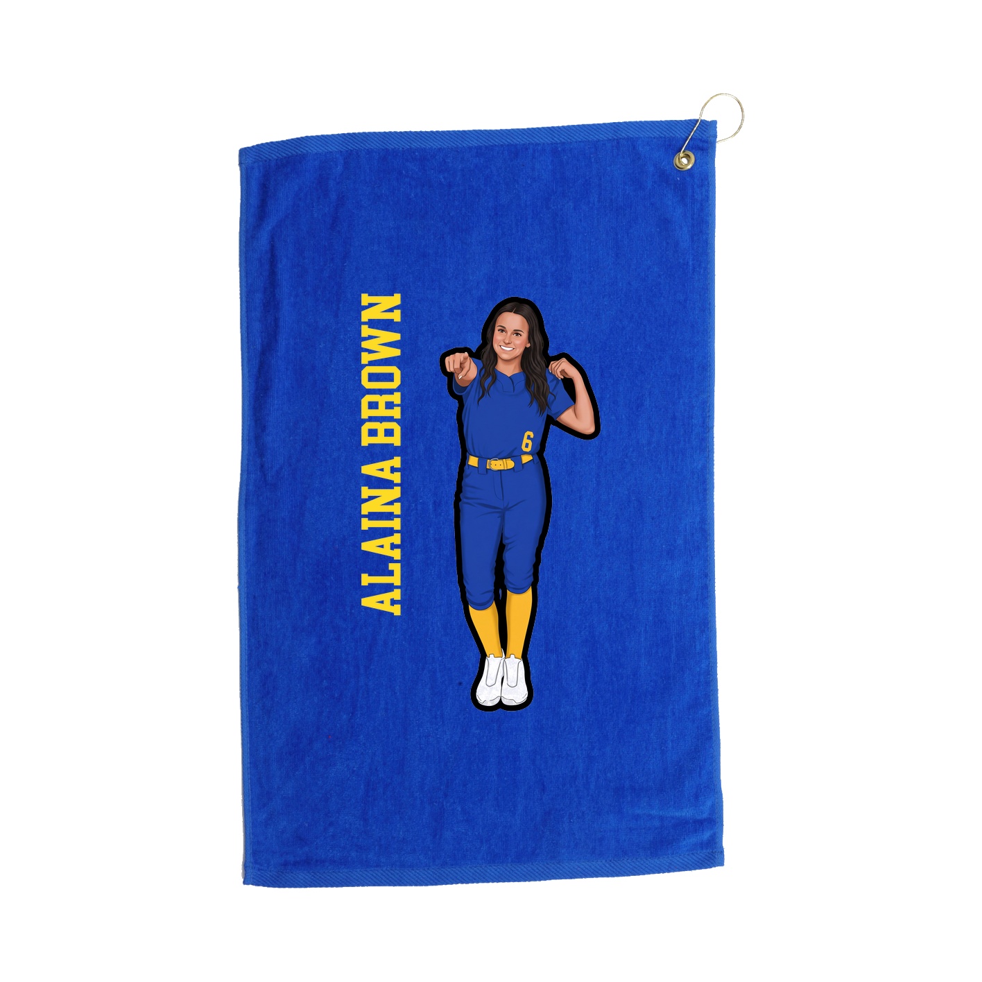 Golf Towel — Name Vertical in Royal