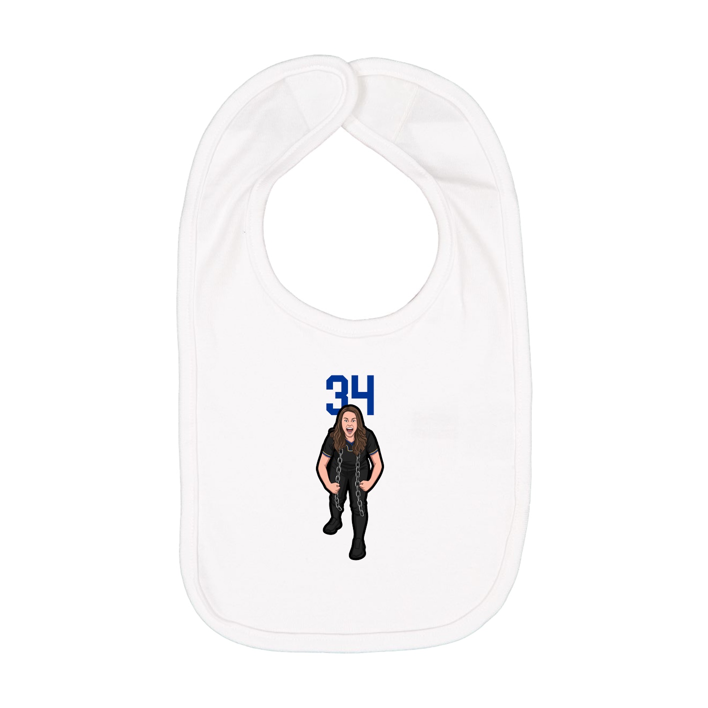 Infant Bib — Number Top in White