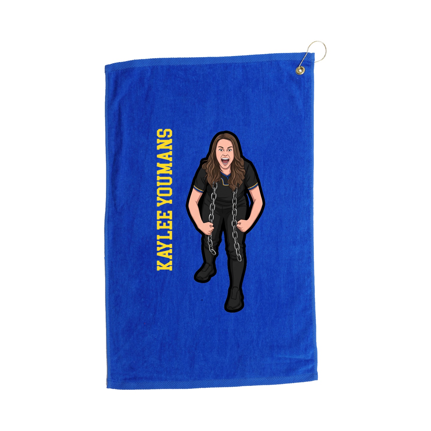 Golf Towel — Name Vertical in Royal