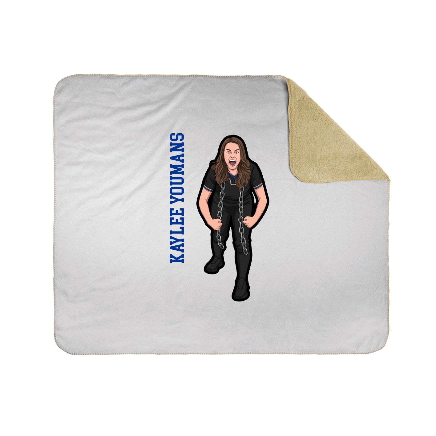 Throw Blanket — Name Vertical in White