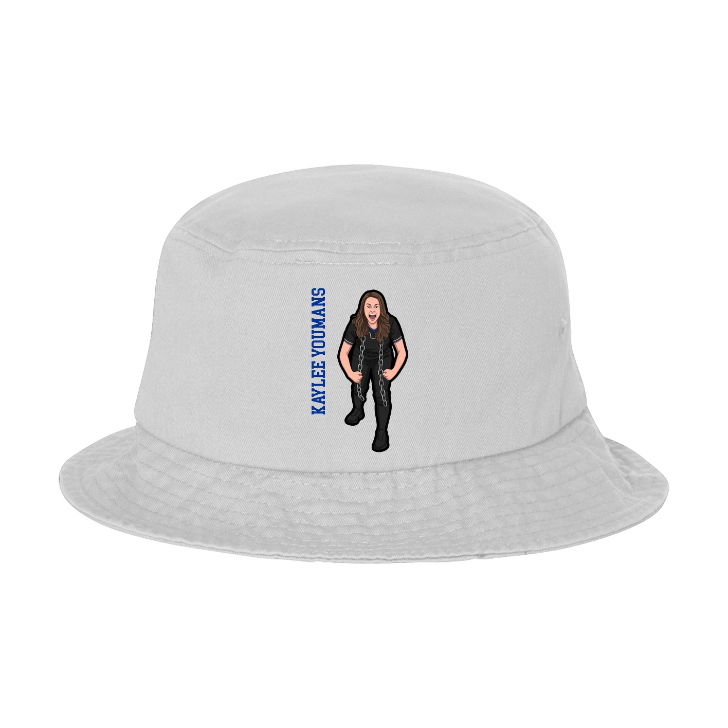 Bucket Cap — Name Vertical in White