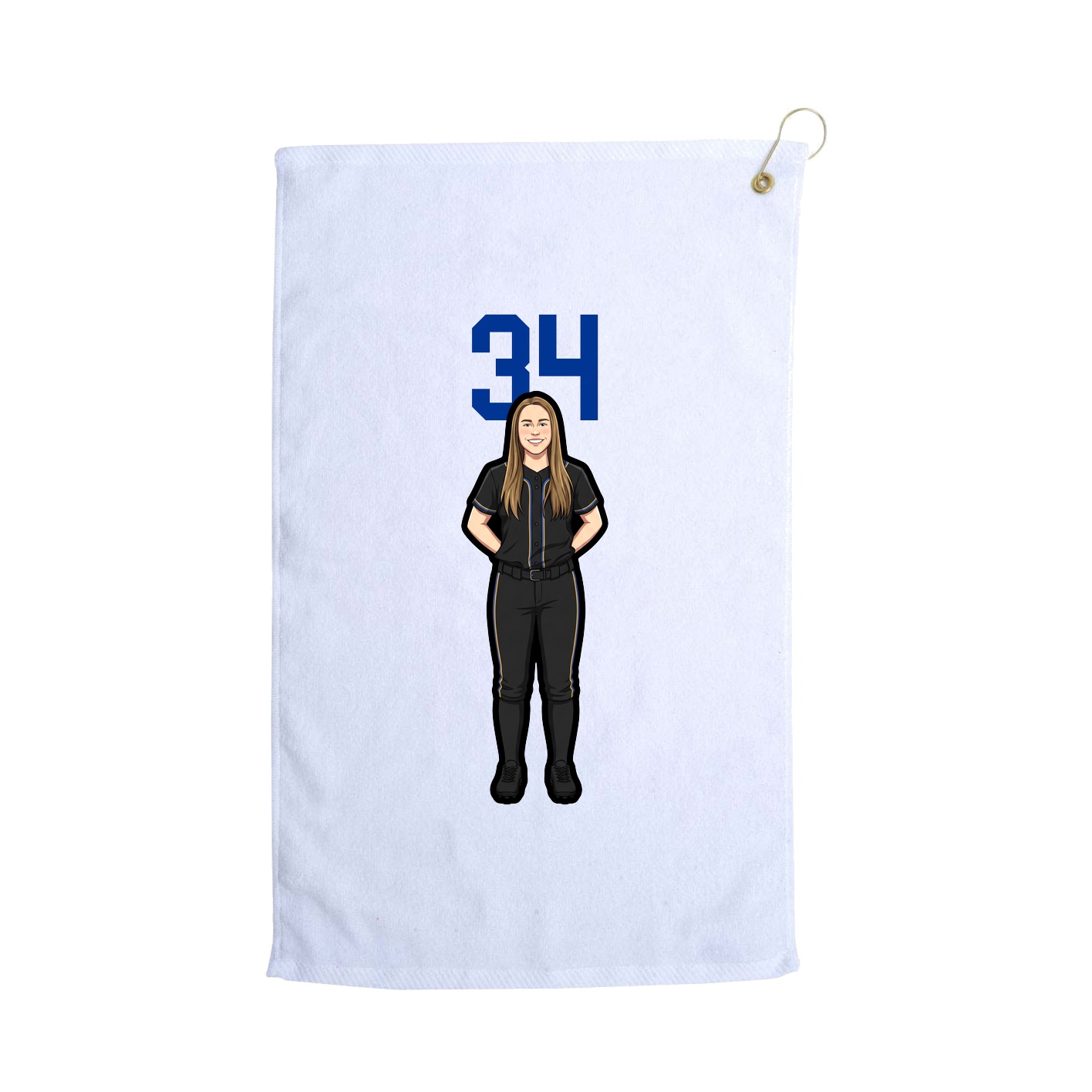 Golf Towel — Number Top in White