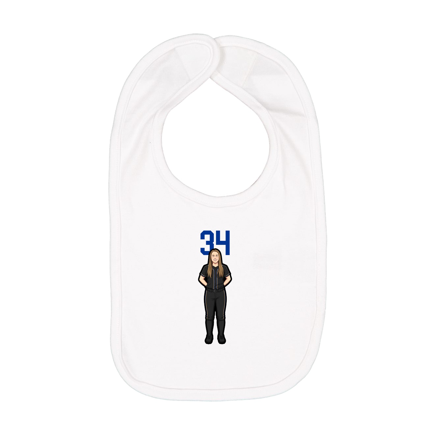 Infant Bib — Number Top in White