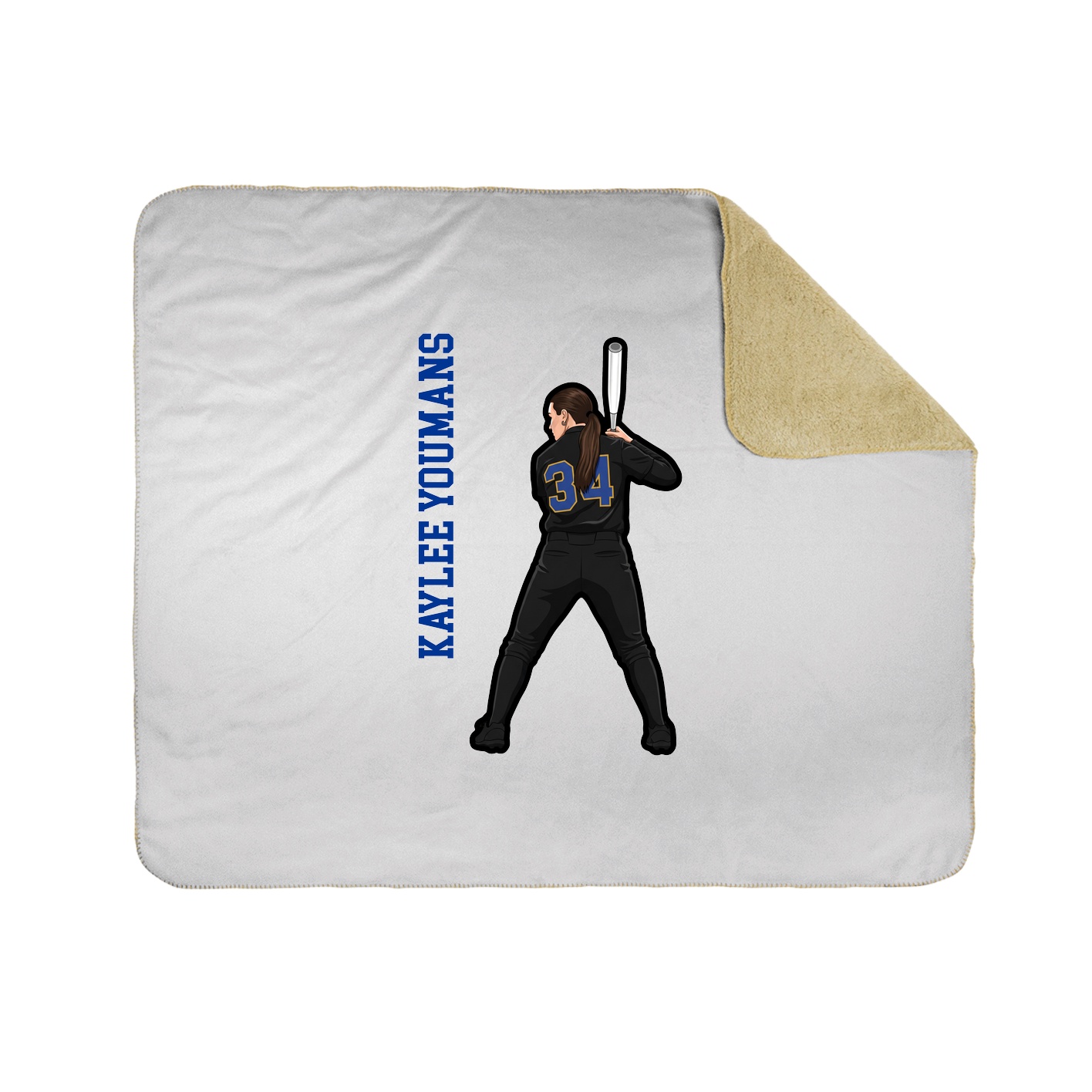 Throw Blanket — Name Vertical in White