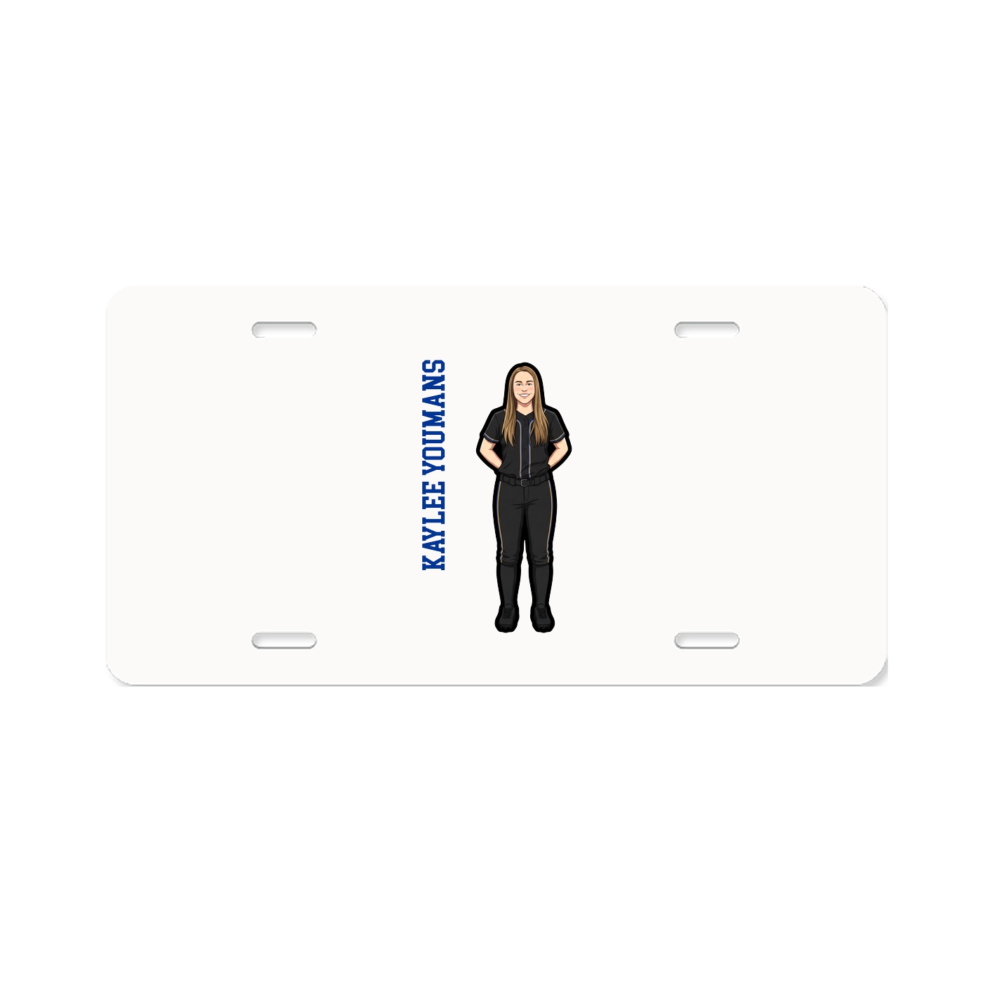 License Plate — Name Vertical in Classic