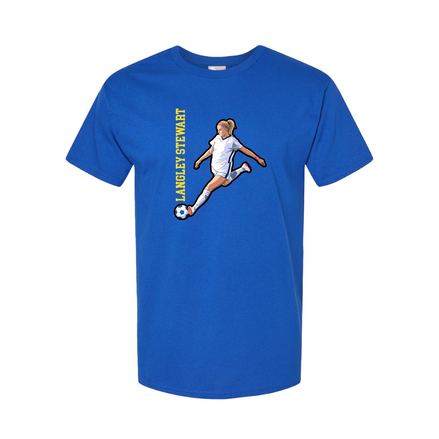 Youth Tee — Name Vertical in Royal