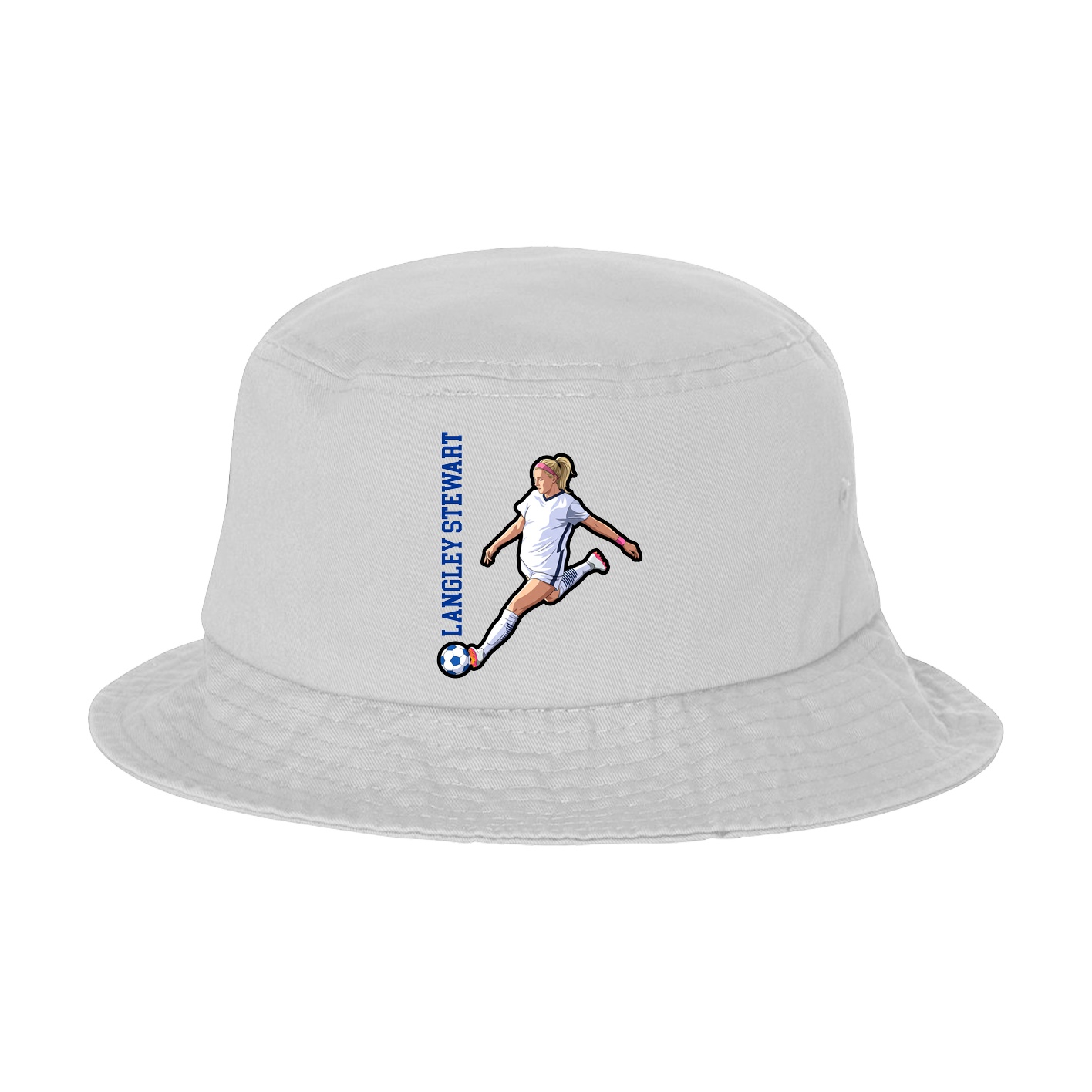 Bucket Cap — Name Vertical in White