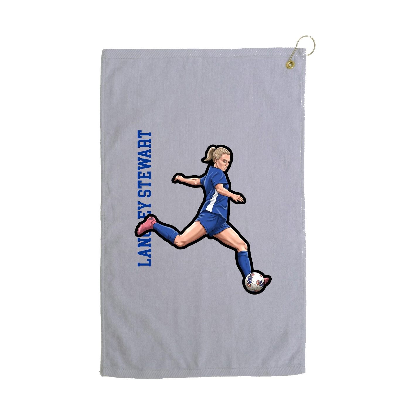Golf Towel — Name Vertical in Grey