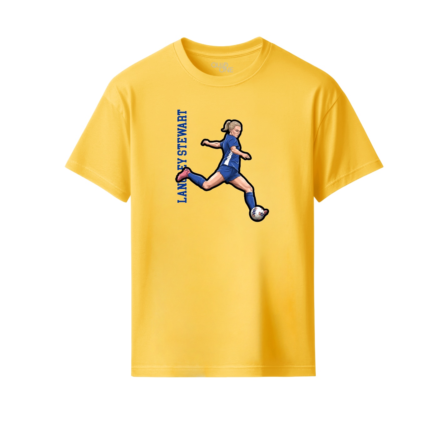 Youth Tee — Name Vertical in Yellow