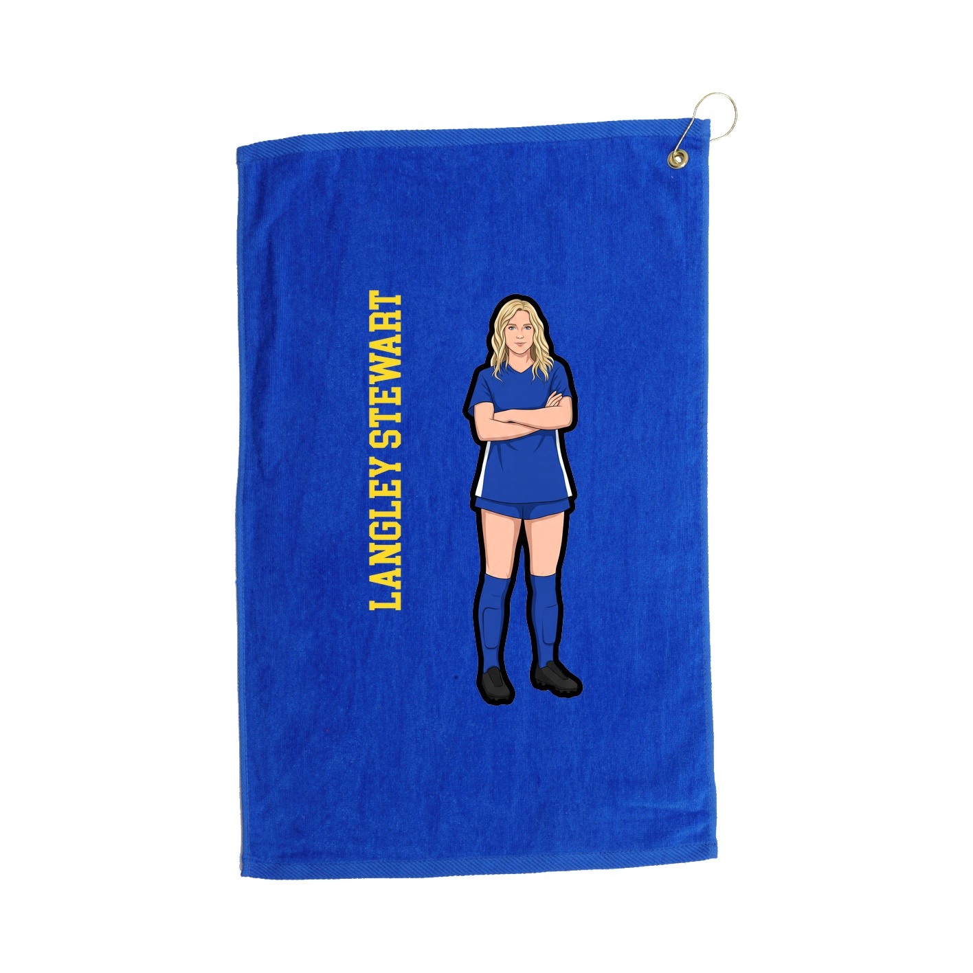 Golf Towel — Name Vertical in Royal
