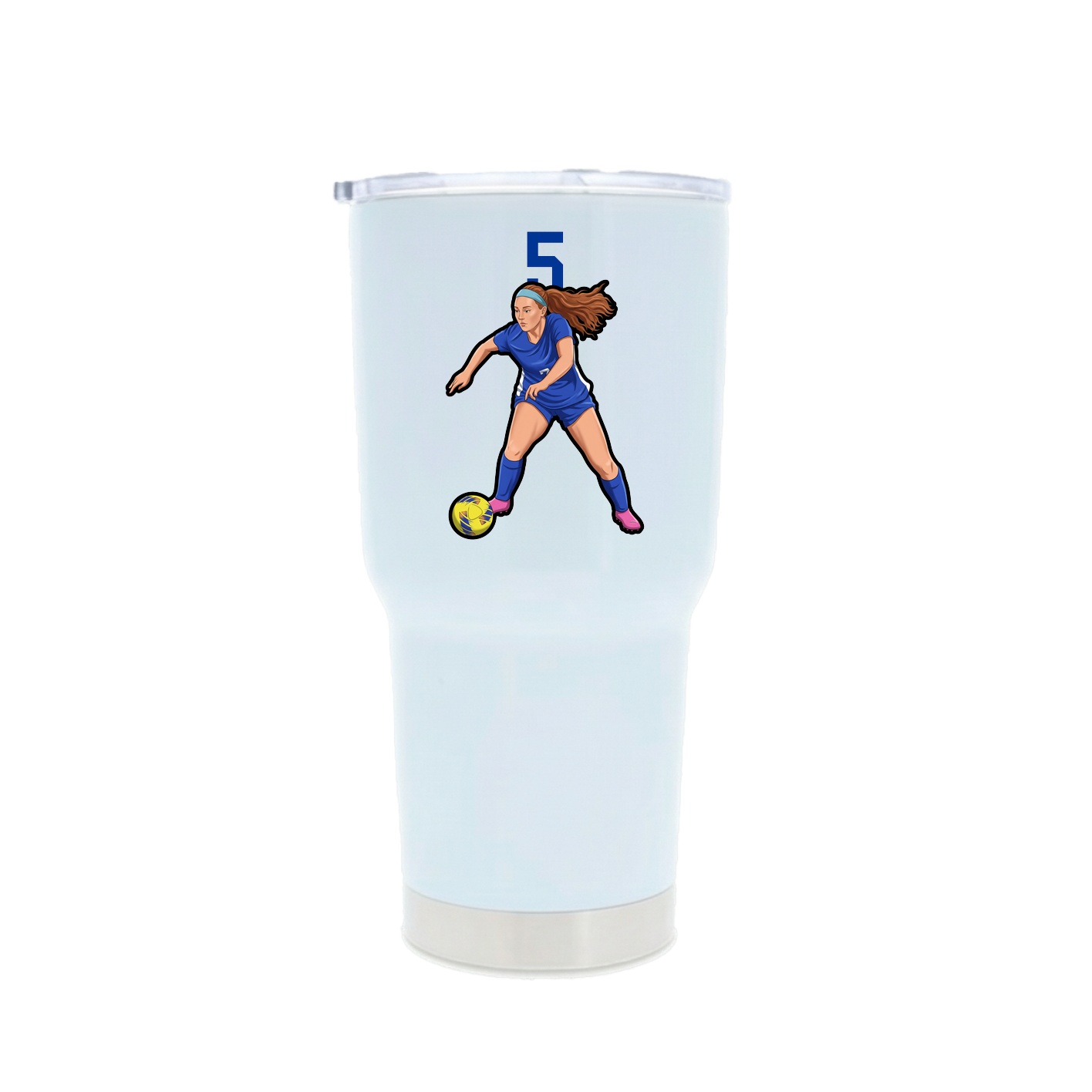 30oz Stainless Steel Tumbler — Number Top in White