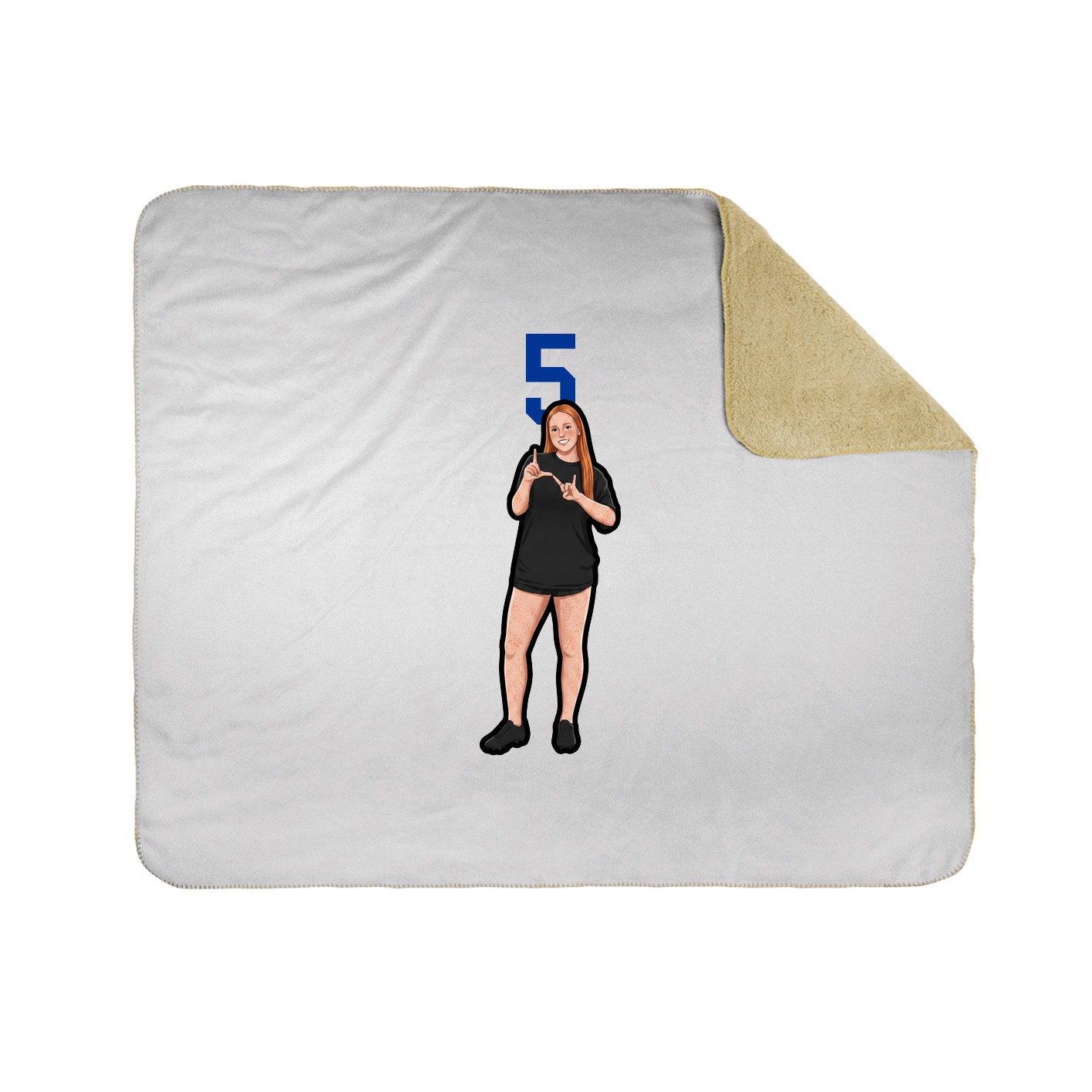 Throw Blanket — Number Top in White