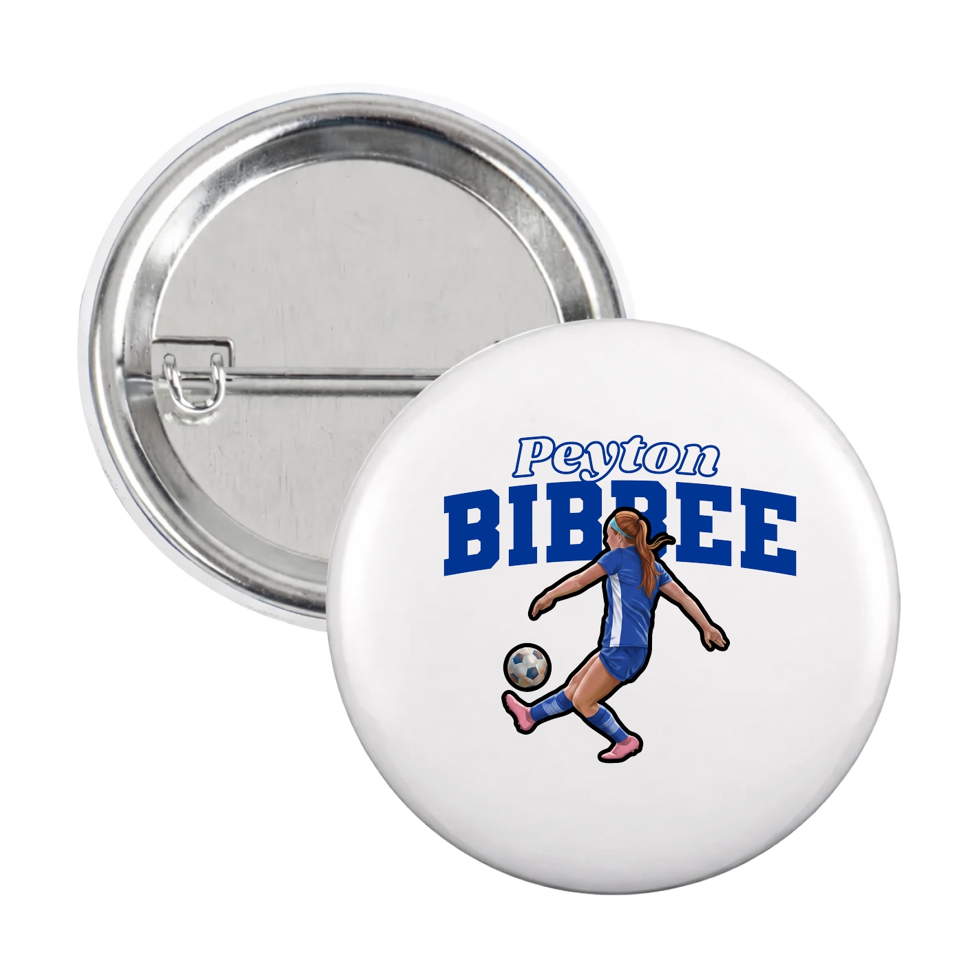 Game Day Button — Name Arch in White