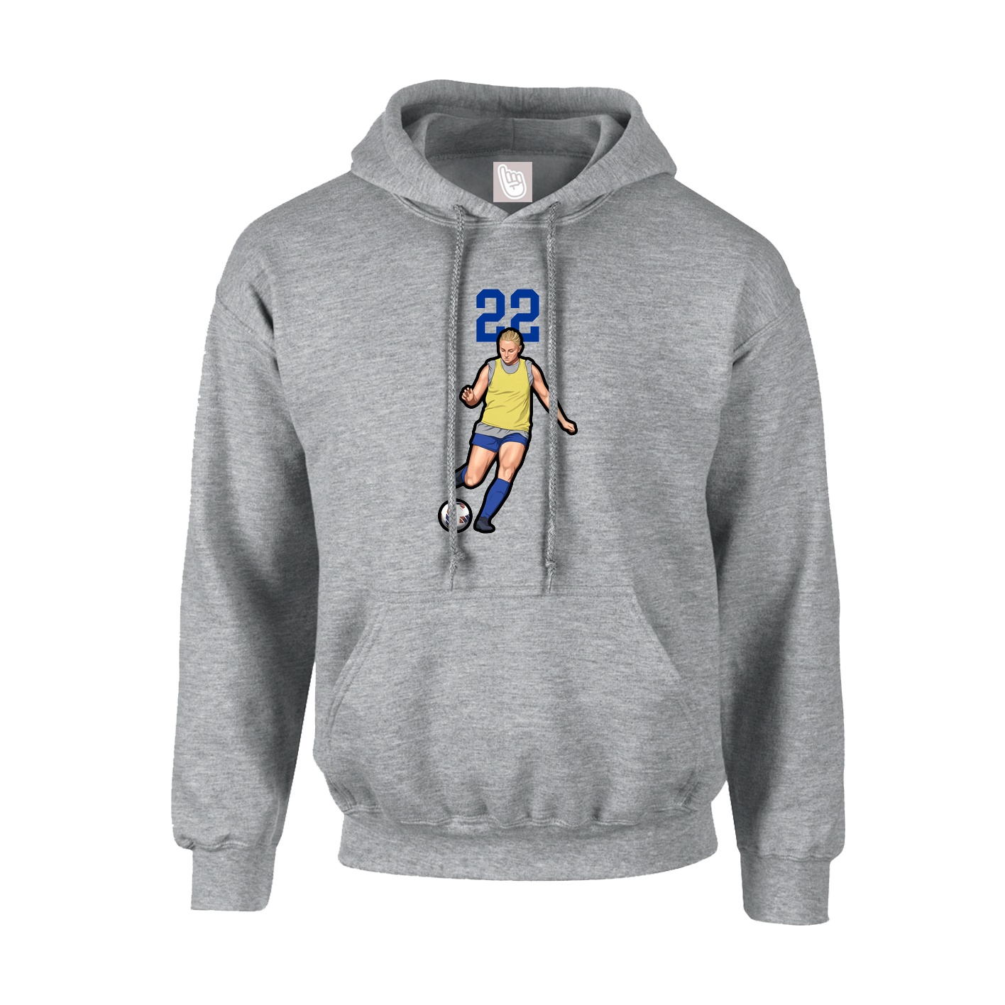 Youth Hoodie — Number Top in Grey