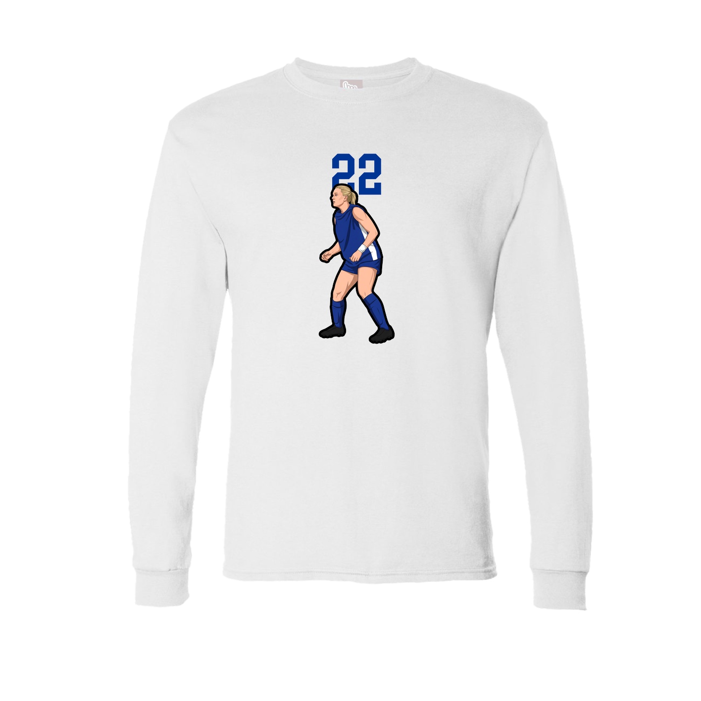Long Sleeve Tee — Number Top in White