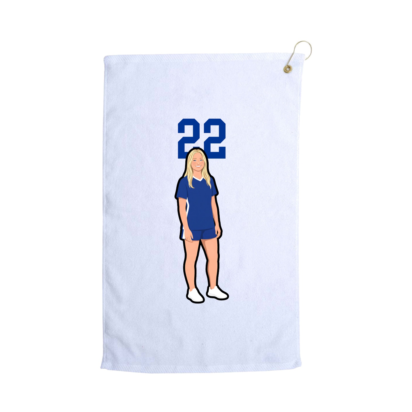 Golf Towel — Number Top in White