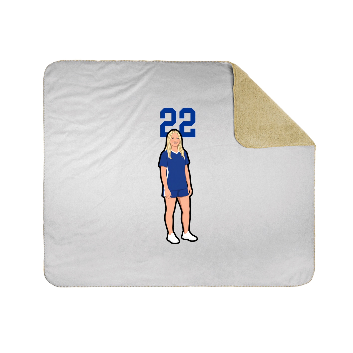 Throw Blanket — Number Top in White