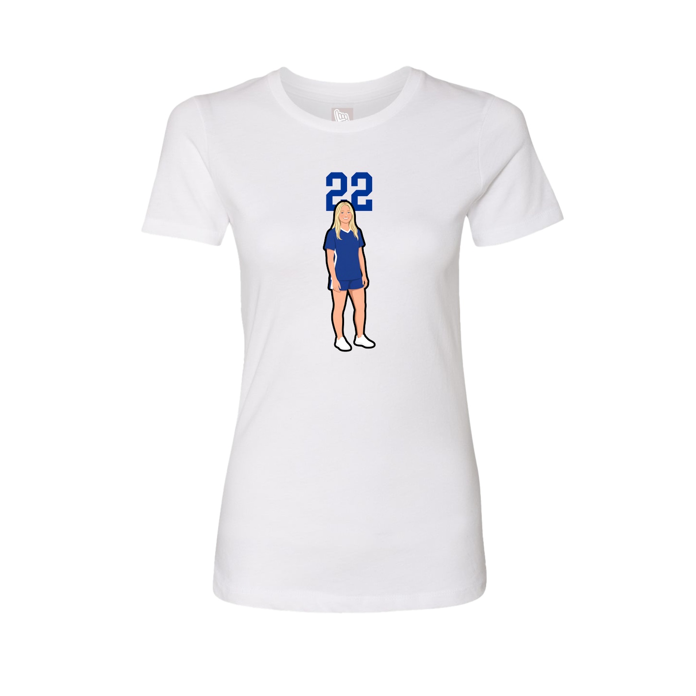 Fitted Women's Tee — Number Top in White