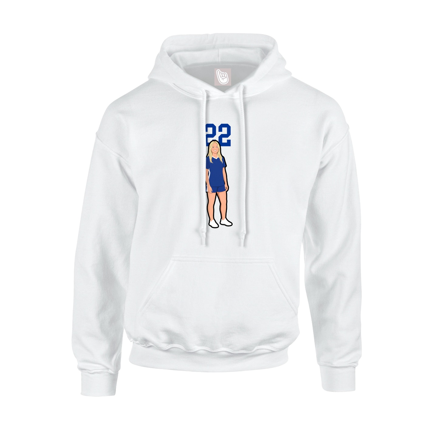 Youth Hoodie — Number Top in White