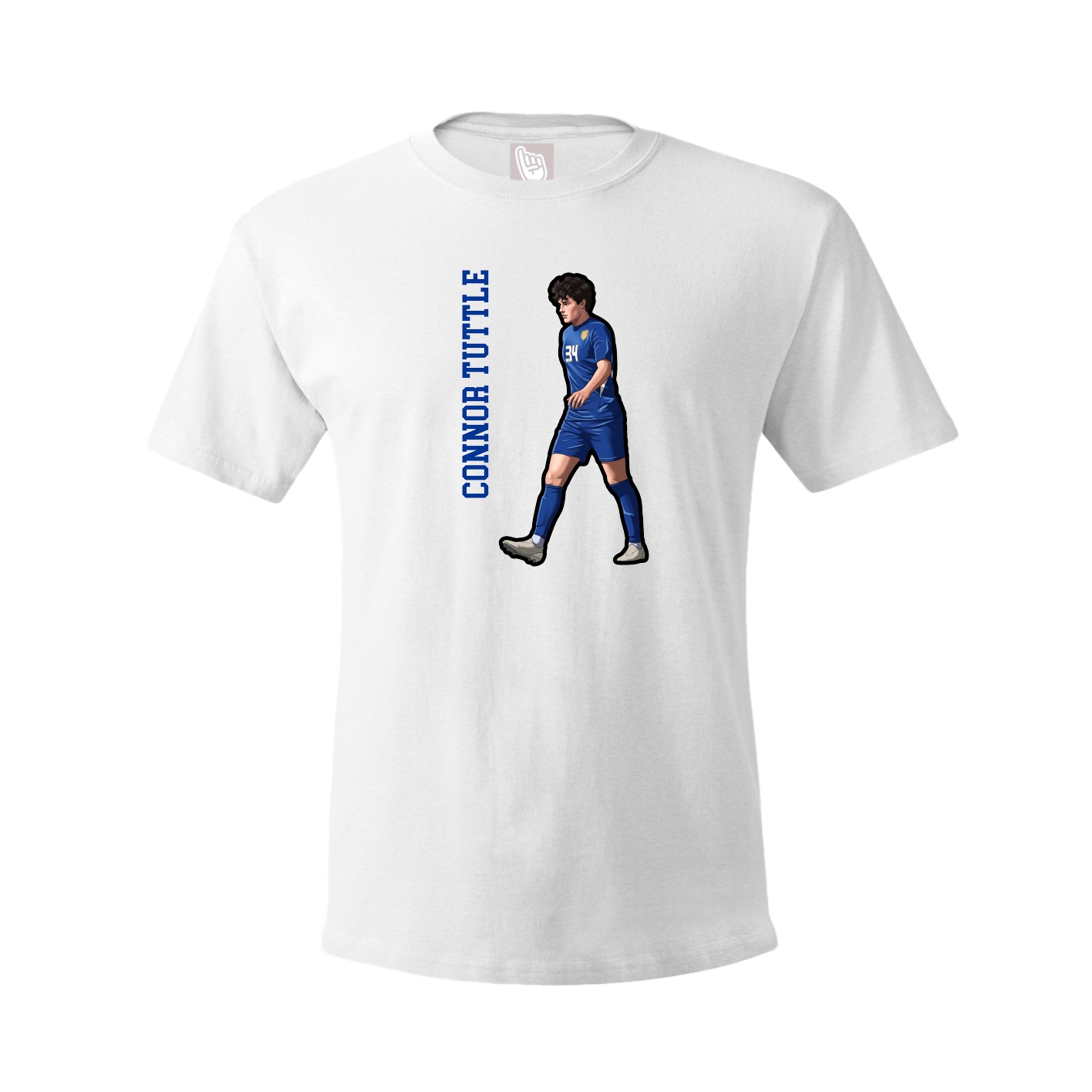 Tee — Name Vertical in White