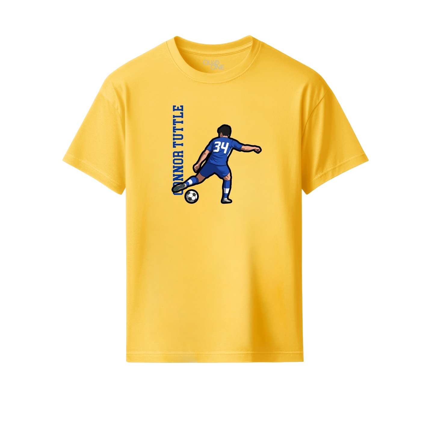 Youth Tee — Name Vertical in Yellow