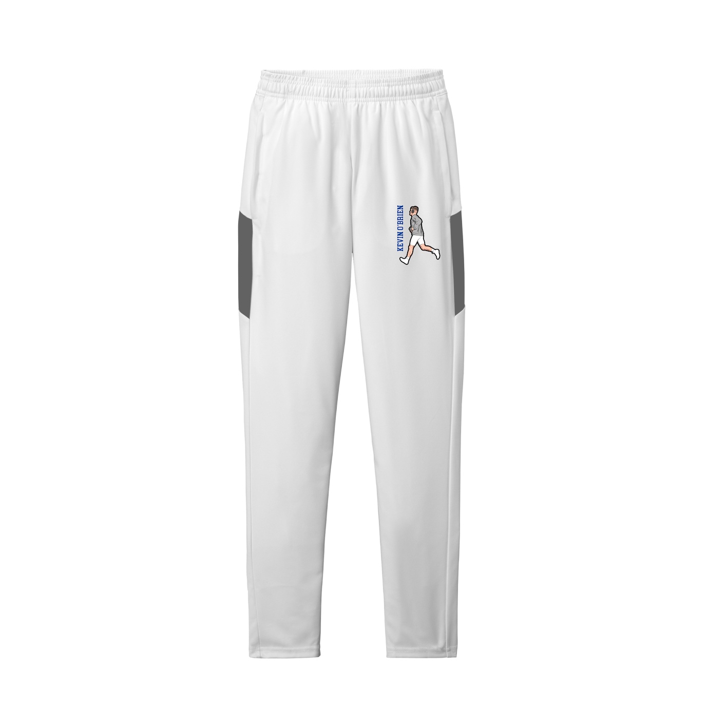 Team Travel Pant — Name Vertical in White/Grey