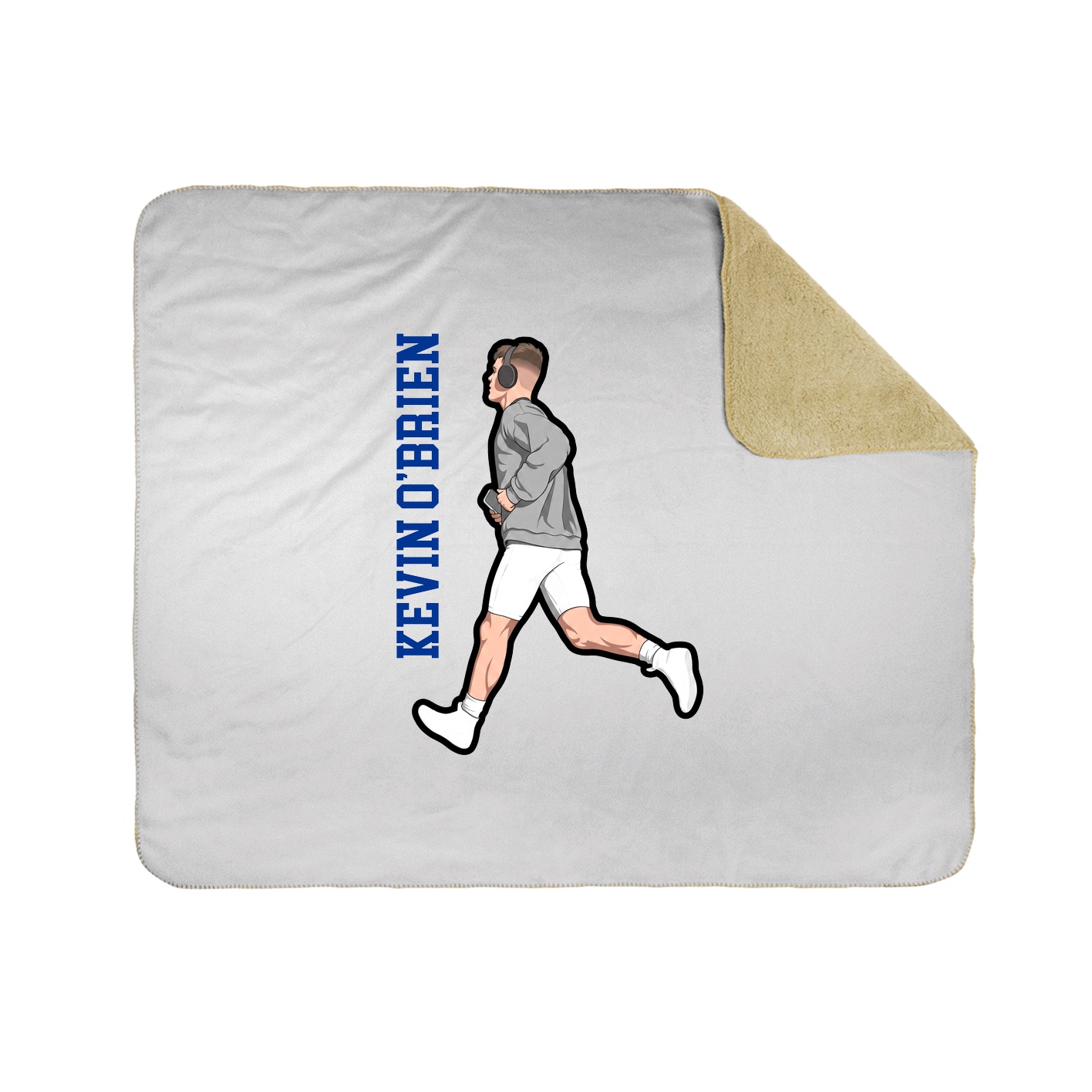 Throw Blanket — Name Vertical in White
