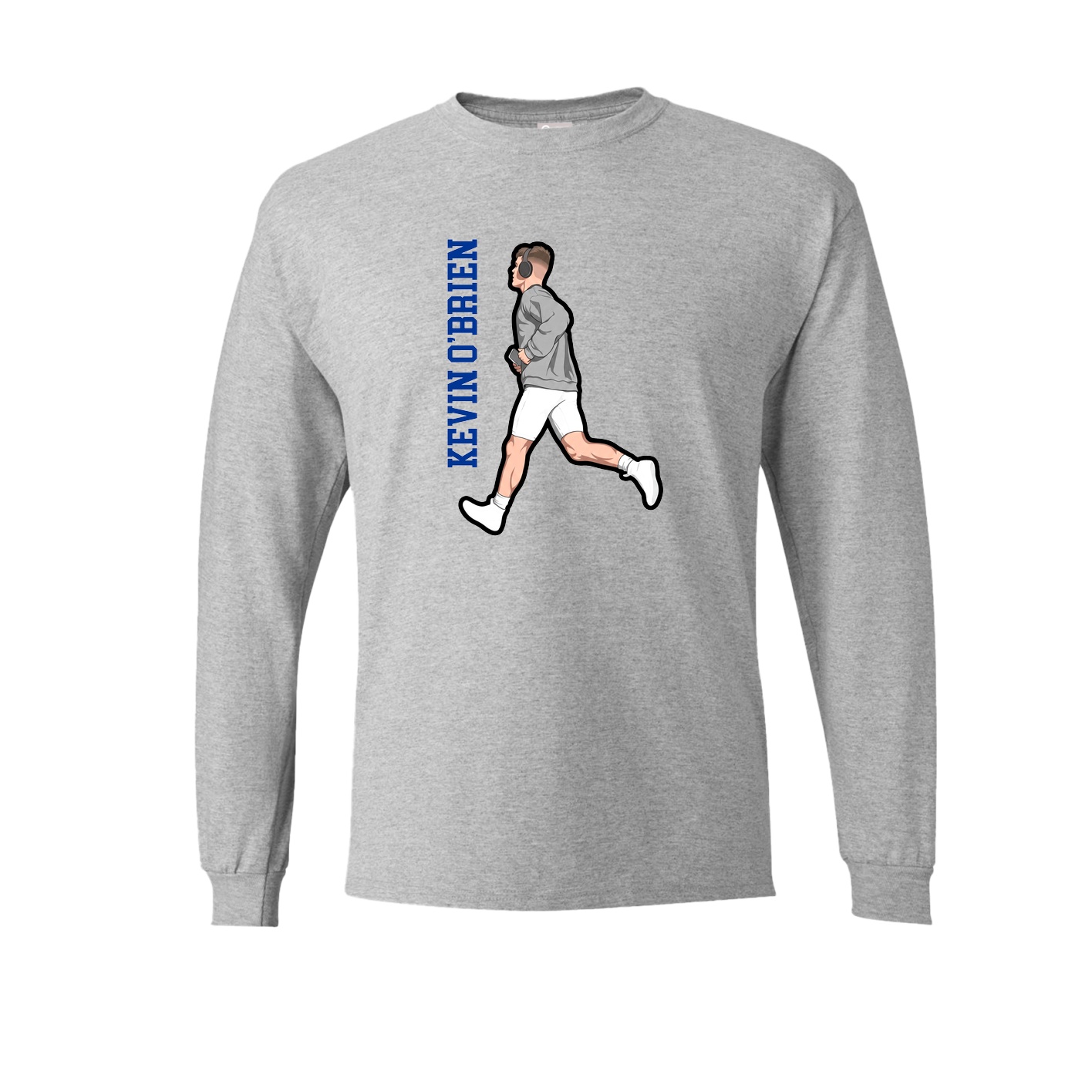 Long Sleeve Tee — Name Vertical in Grey