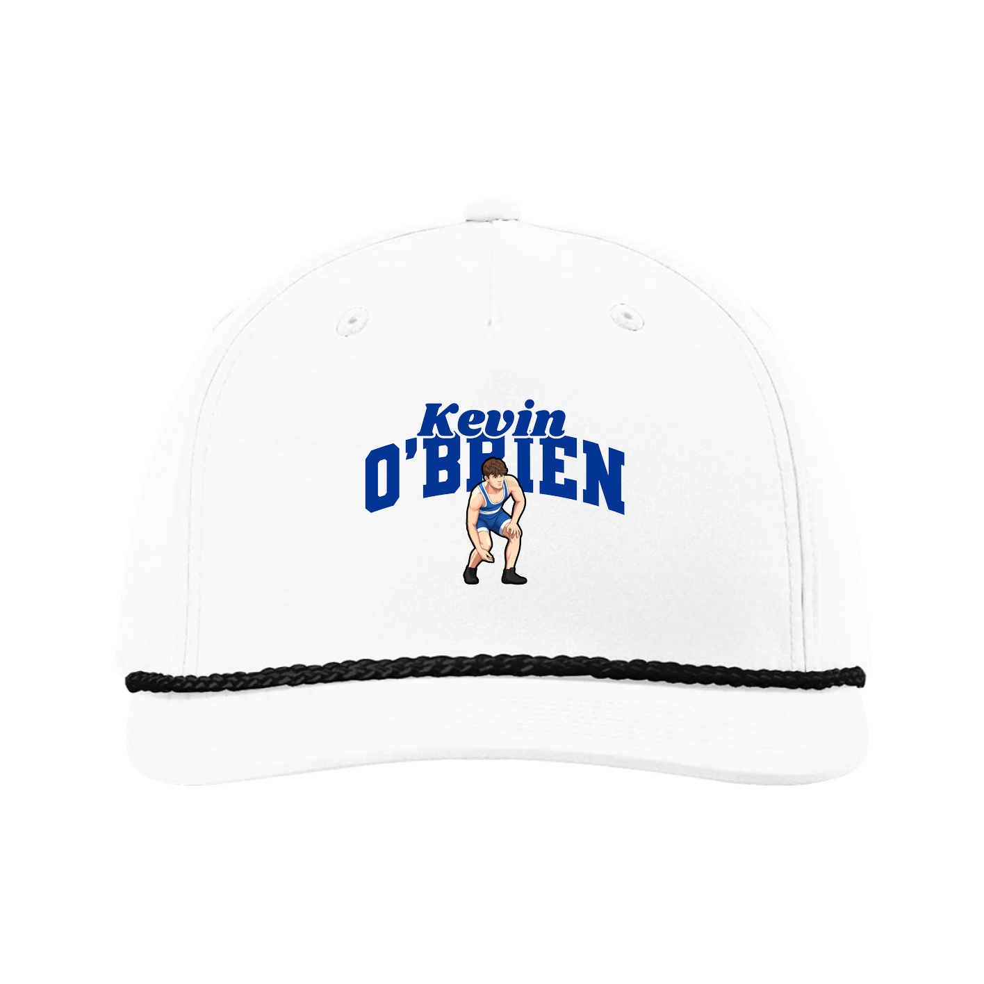 Five-Panel Classic Rope Cap — Signature Arch in White